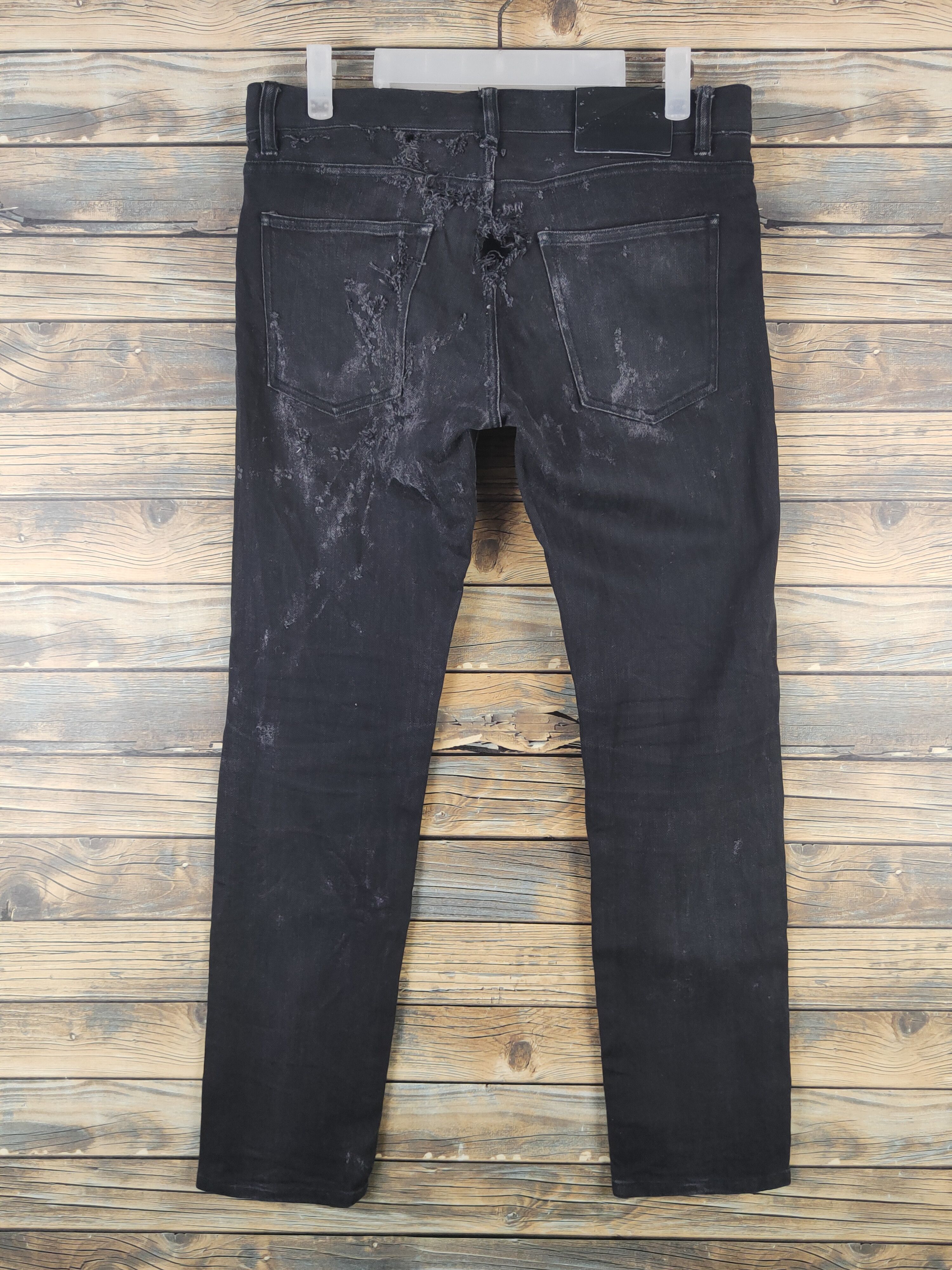 Burberry DL Burberry Black Distressed Ripped Jeans #46-084T Size US 30 / EU 46 - 8 Thumbnail