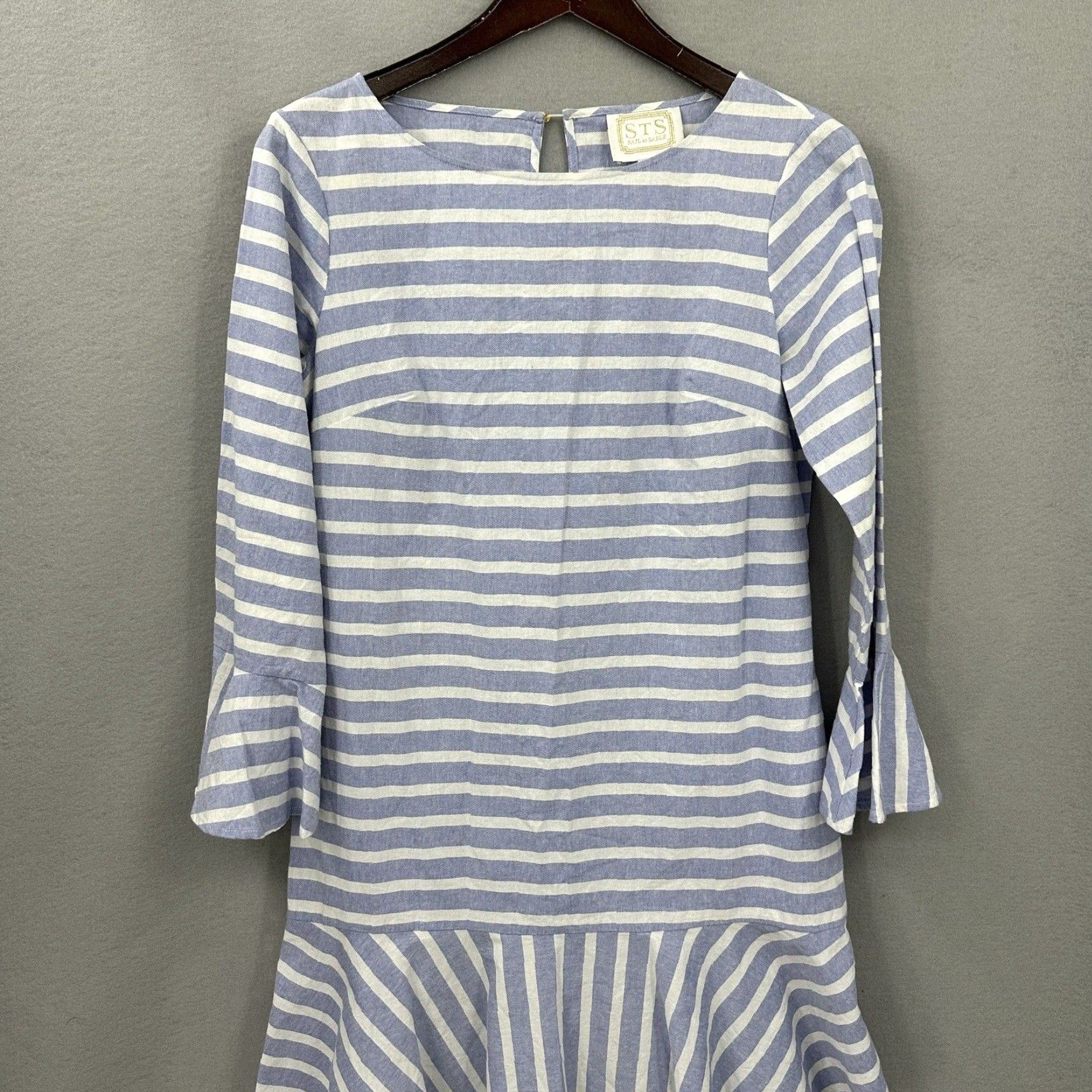 Bell Sail to Sable Dress Womens S Bell Sleeve Stripe Cruise Quiet Luxury Capsule Size S / US 4 / IT 40 - 2 Thumbnail