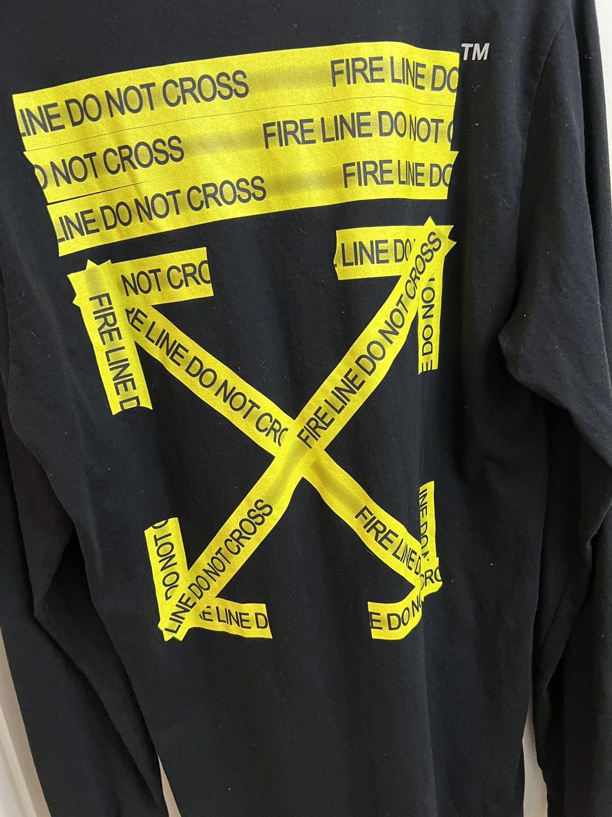 Off White Off White Firetape Long Sleeve Tee Grailed