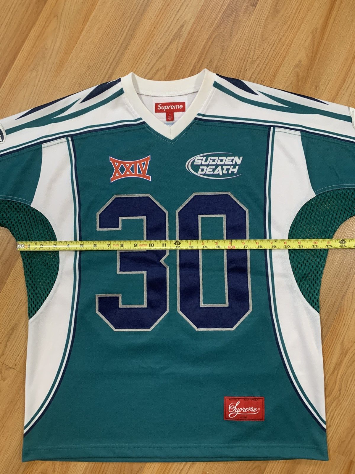 Supreme Sz S - Supreme Sudden Death Football Jersey (Teal) SS24 Size US S / EU 44-46 / 1 - 9 Thumbnail