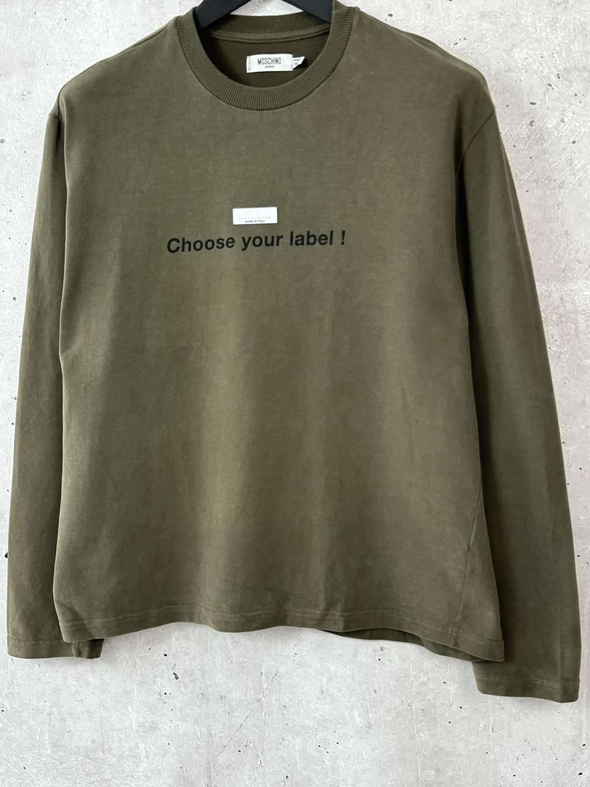 Moschino Moschino Vintage Khaki Choose Your label Sweatshirt Size US M / EU 48-50 / 2 - 3 Thumbnail