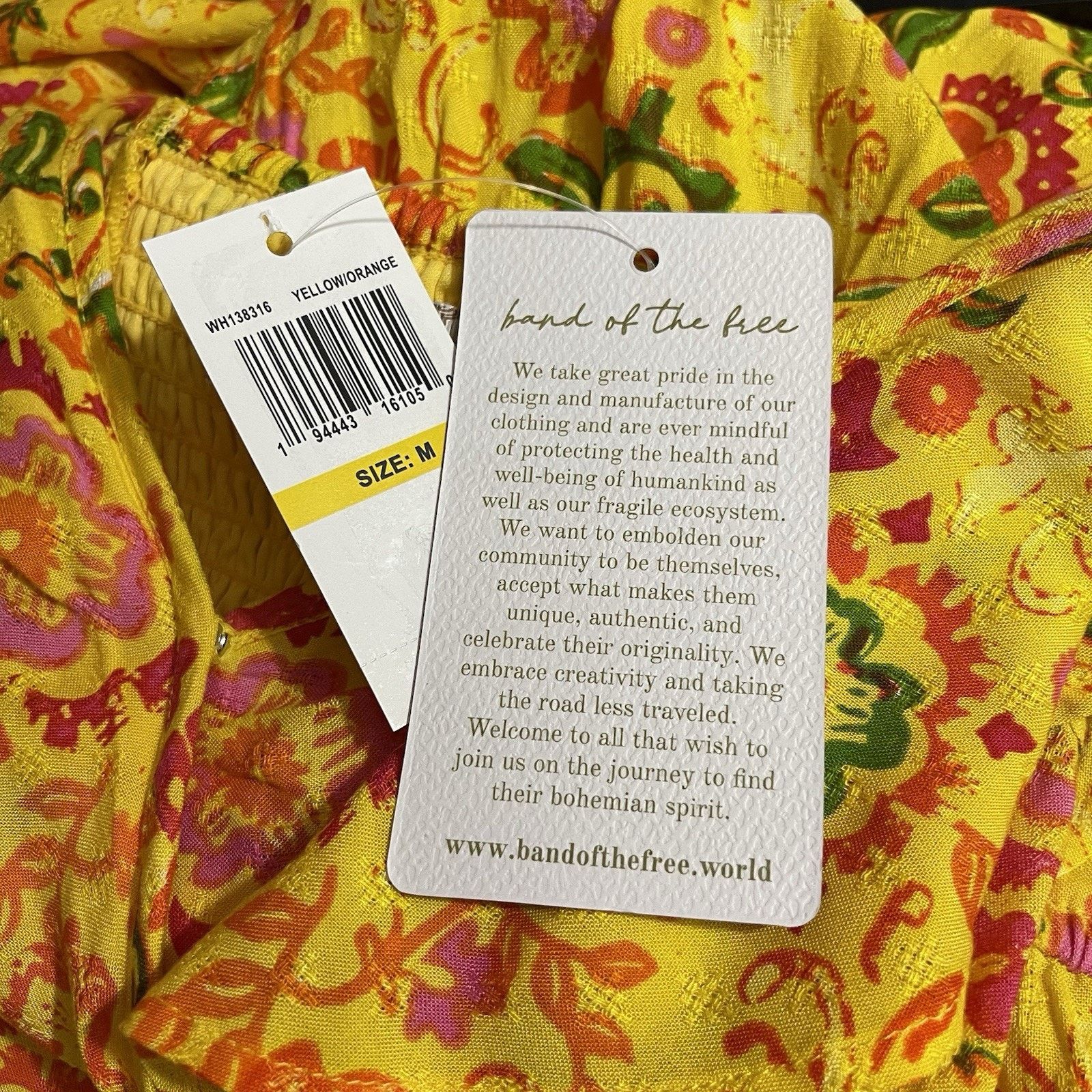 Other Band of the Free Anya Wrap Dress Womens Medium Yellow Floral Size M / US 6-8 / IT 42-44 - 10 Thumbnail