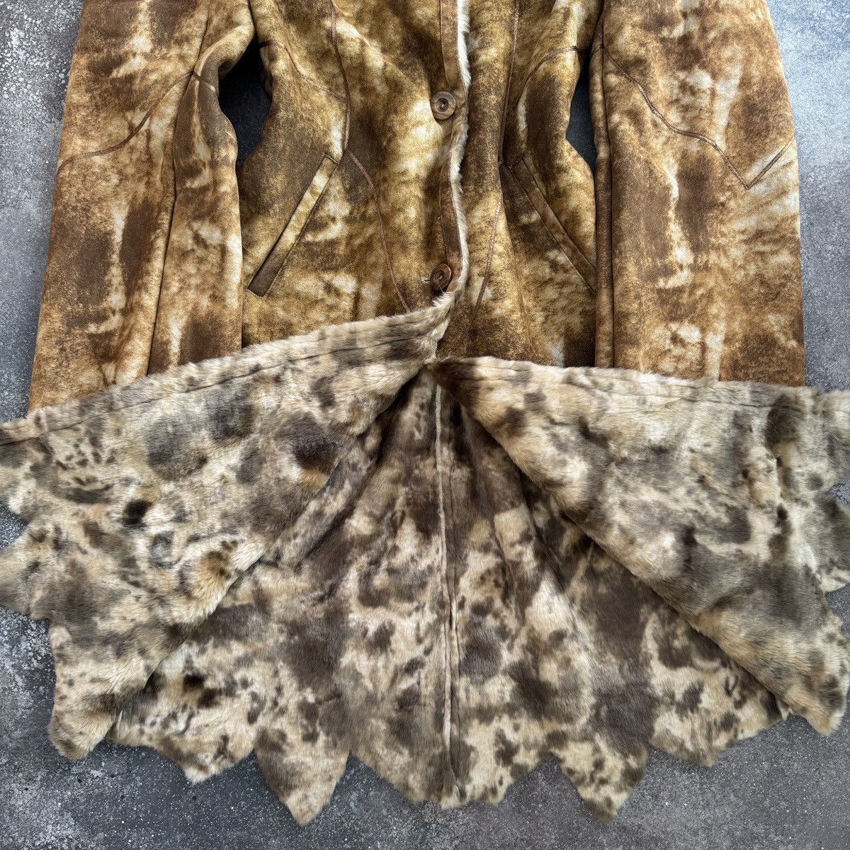 Japanese Brand Japan Vintage Y2K Faux Fur Shearling Style Washed Coat Size L / US 10 / IT 46 - 7 Thumbnail