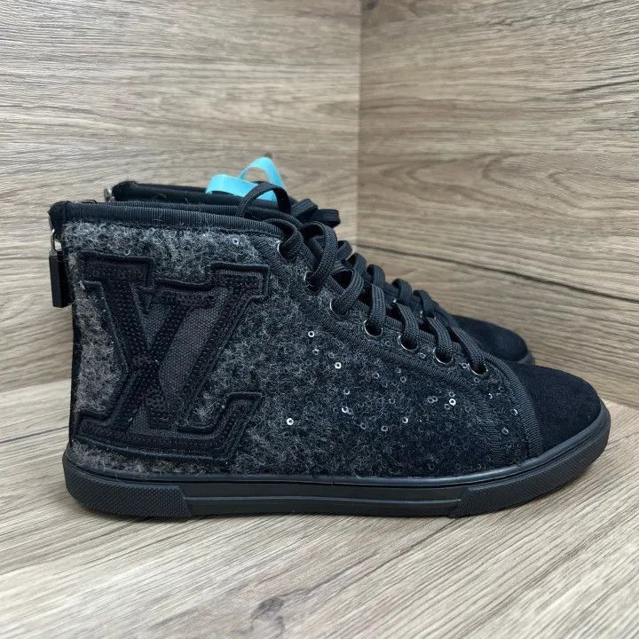 Louis Vuitton Louis Vuitton Felt Sequined High-Top Sneakers -2508 Size US 6 / IT 36 - 3 Thumbnail