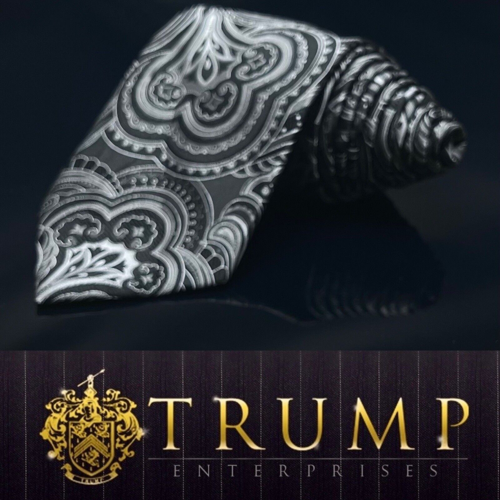 Donald Trump DONALD J. TRUMP MEN'S TIE BLACK/PAISLEY Width 4” Length 60” Size ONE SIZE - 1 Thumbnail