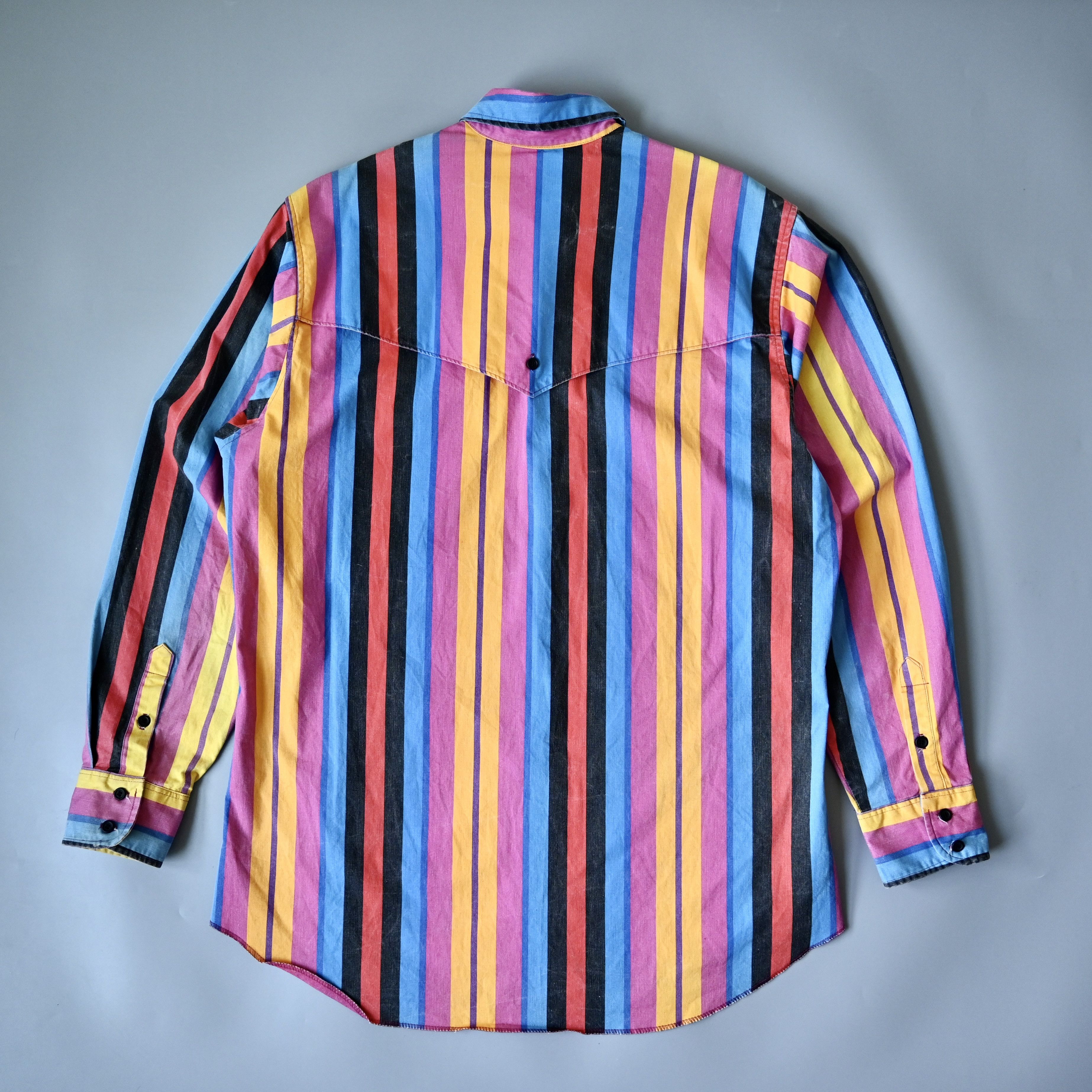 VTG 1990s Wrangler Brushpopper cape shirt multi/pink 16.5