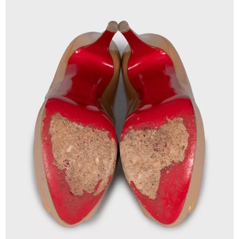 Christian Louboutin Christian Louboutin Beige Leather High Platform Pumps Sz.37 Size US 6 / IT 36 - 5 Thumbnail