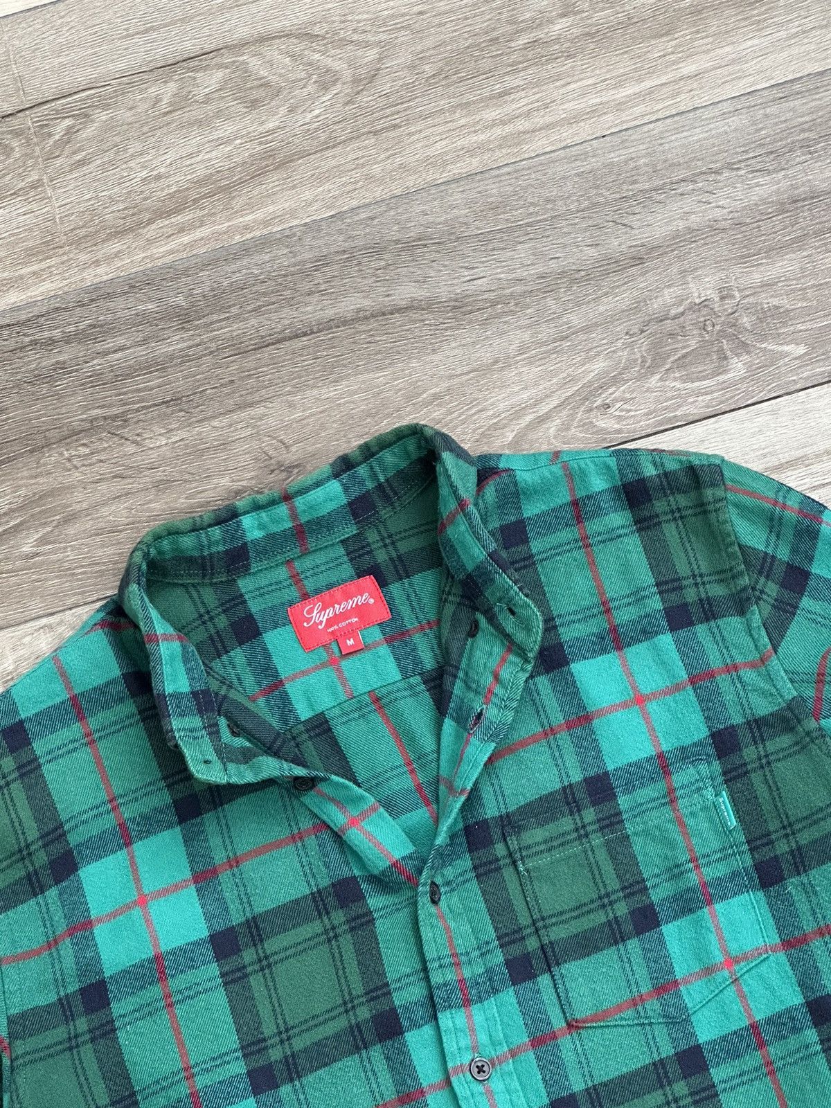 Supreme Supreme Tartan Flannel Plaid Shirt Green FW18 Medium Fall Size US M / EU 48-50 / 2 - 3 Thumbnail