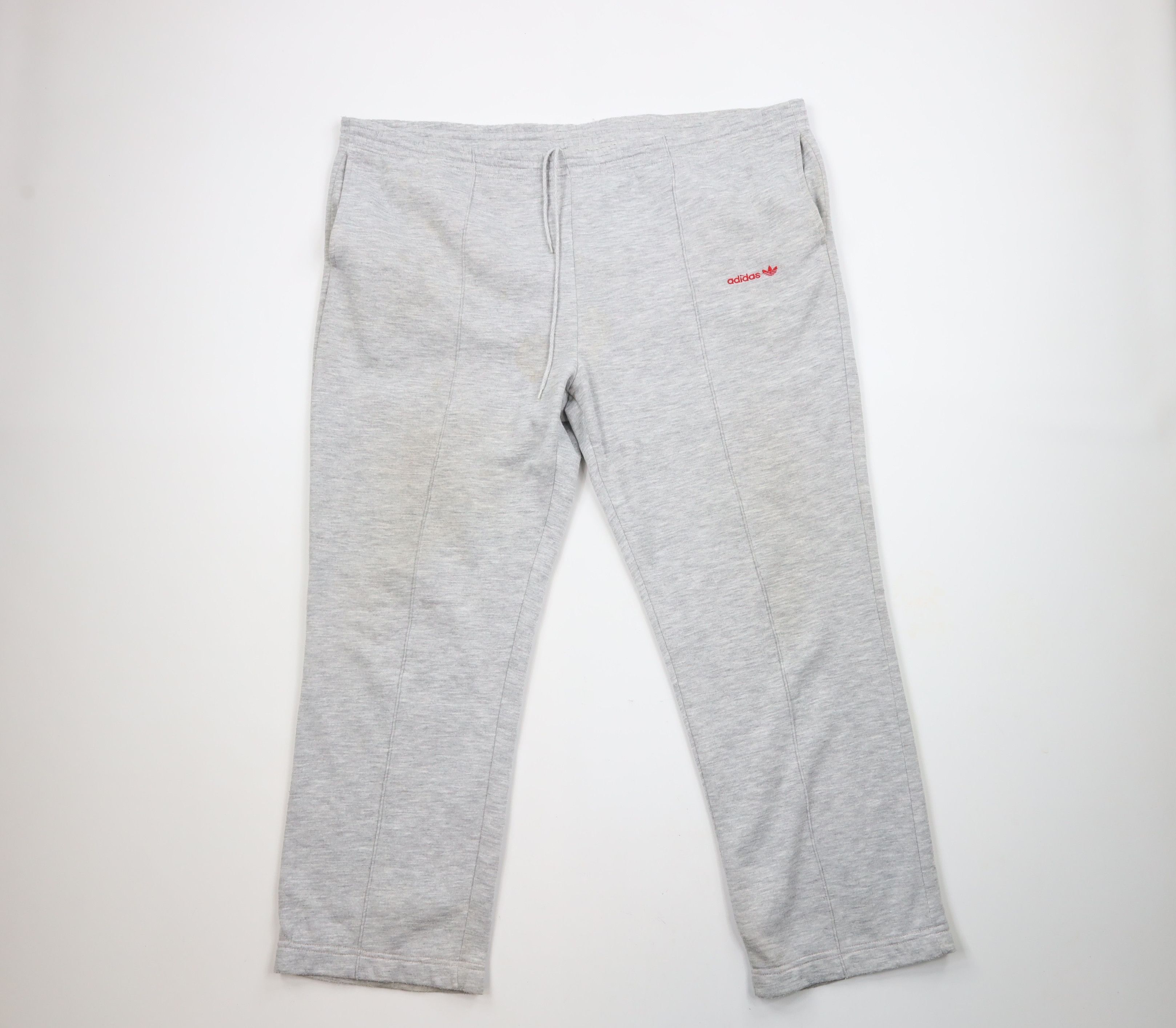 Adidas × Vintage Vintage 80s 90s Adidas Spell Out Wide Leg Sweatpants Gray Size US 40 / EU 56 - 1 Thumbnail