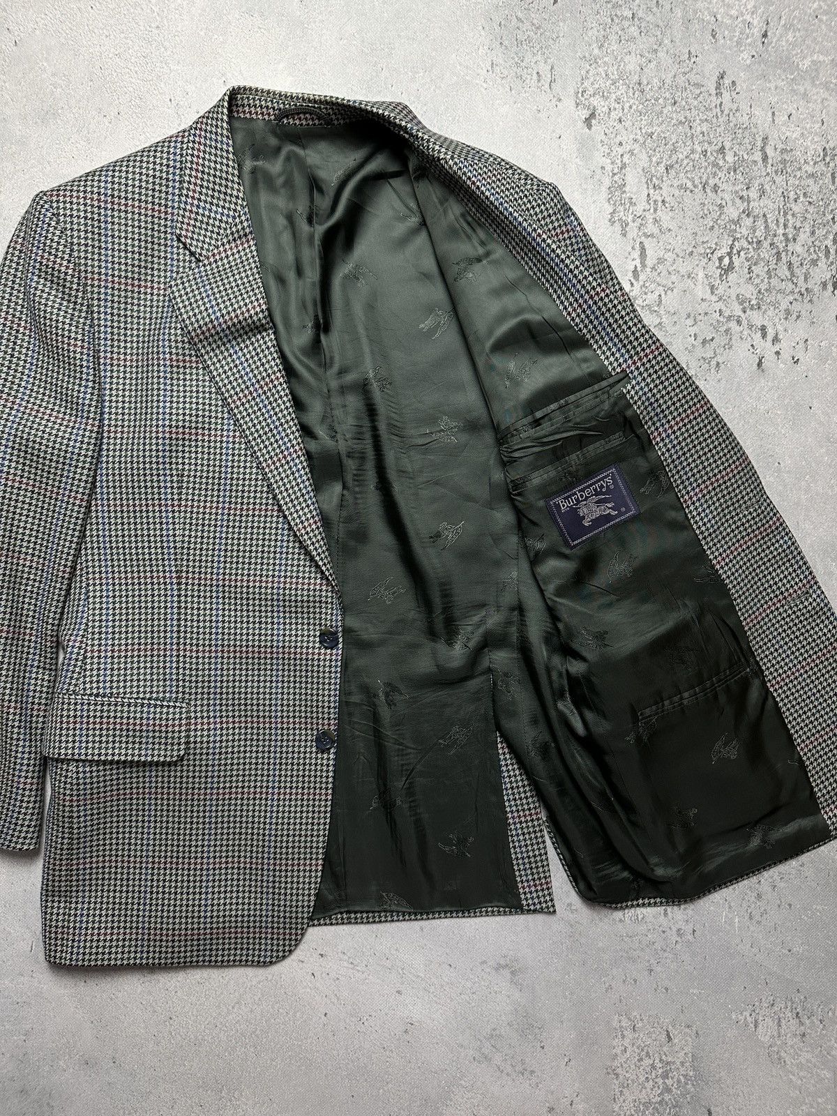 Burberry Blazer Burberrys Vintage Cashmere & Wool Luxury Rare 90s 80s Size 52R - 2 Thumbnail