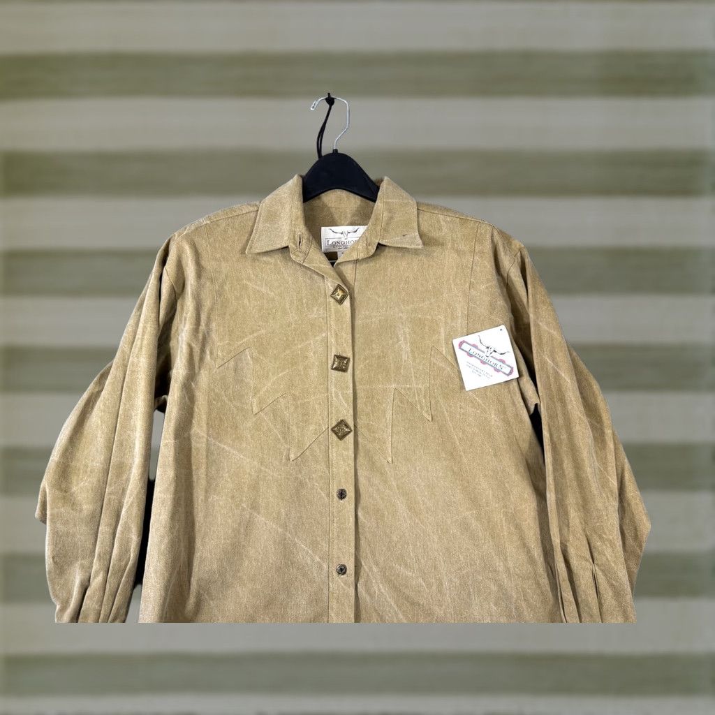 Vintage VINTAGE Longhorn Niver Western Wear Shirt Womens Small Beige Metal Buttons Long Sleeve Cowgirl Size S / US 4 / IT 40 - 1 Thumbnail