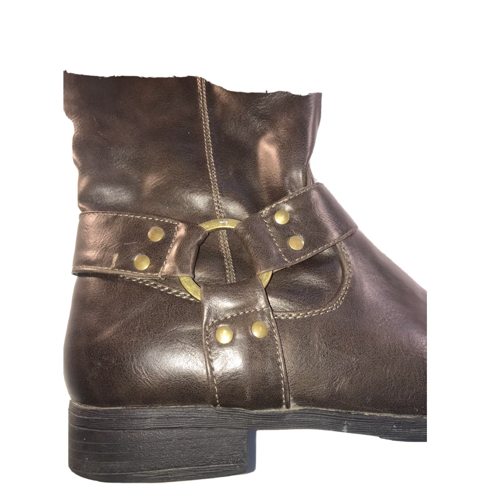 Vintage Womens UNR8ED Elizabeth Boots Knee High Brown Faux Leather SZ 8.5 Zipper Buckle Lined Vintage No Womens Brown Boots Elizabeth 8.5 Size US 9 / IT 39 - 2 Thumbnail