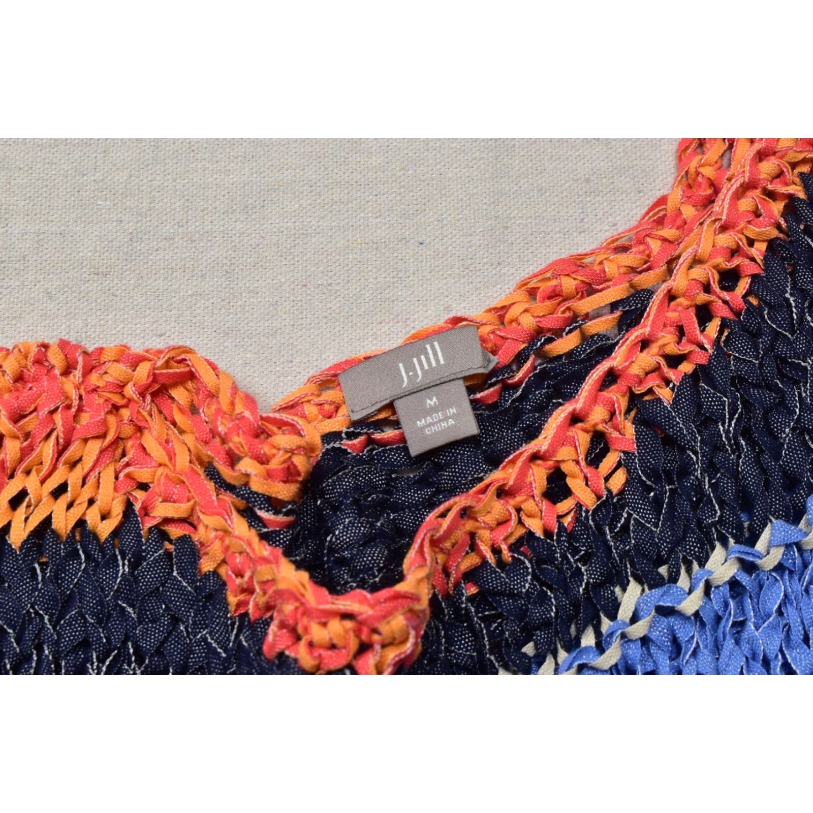 J. Jill J. Jill Sweater Striped Knit 3/4 Sleeve Multicolor Cotton Womens Size M Pullover Autumn Winter Spring Size M / US 6-8 / IT 42-44 - 6 Thumbnail