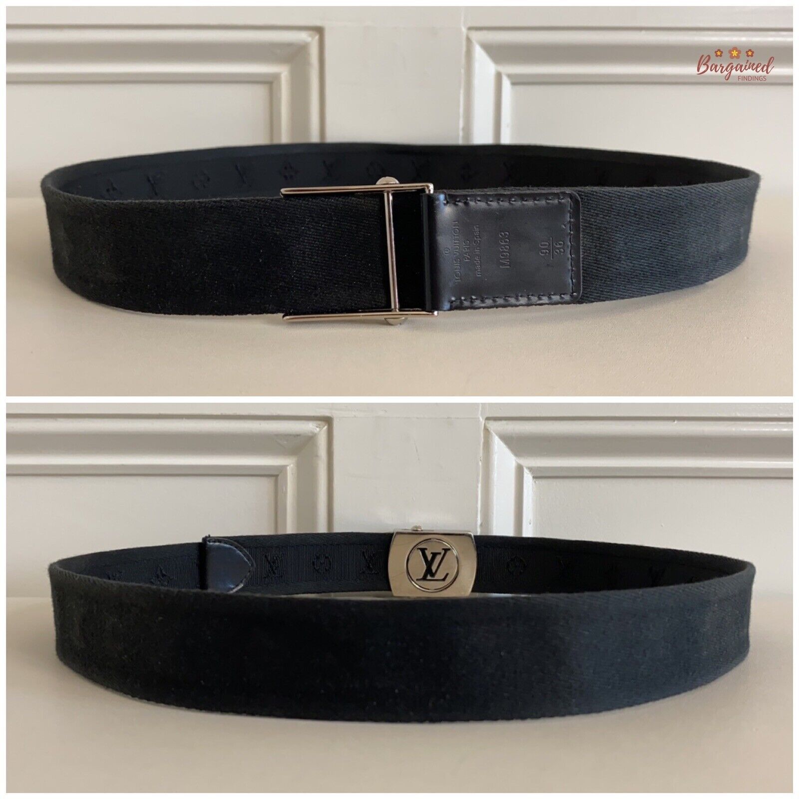 Louis Vuitton Louis Vuitton Black Monogram Fabric Fortune Sangle Belt Size 32 - 9 Thumbnail