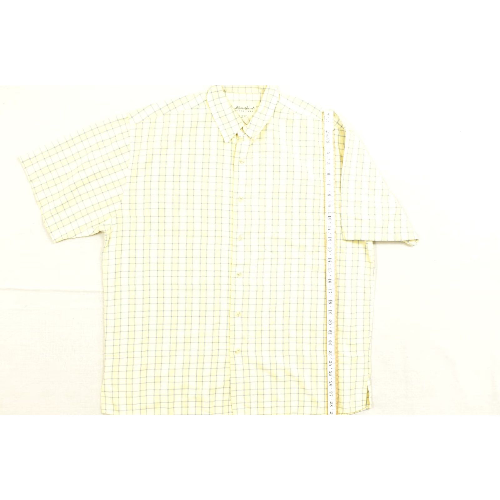 Eddie Bauer Eddie Bauer Shirt Button-Down Plaid Short Sleeve Cotton Yellow Blue Mens Large L Pocketed Regular Cap Collar Button-Up Vintage: No Size US L / EU 52-54 / 3 - 5 Thumbnail