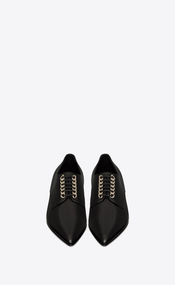 Saint Laurent Paris o1s1wg111224 Carson Lace up Derby Shoes in Black Size US 8 / IT 38 - 4 Thumbnail