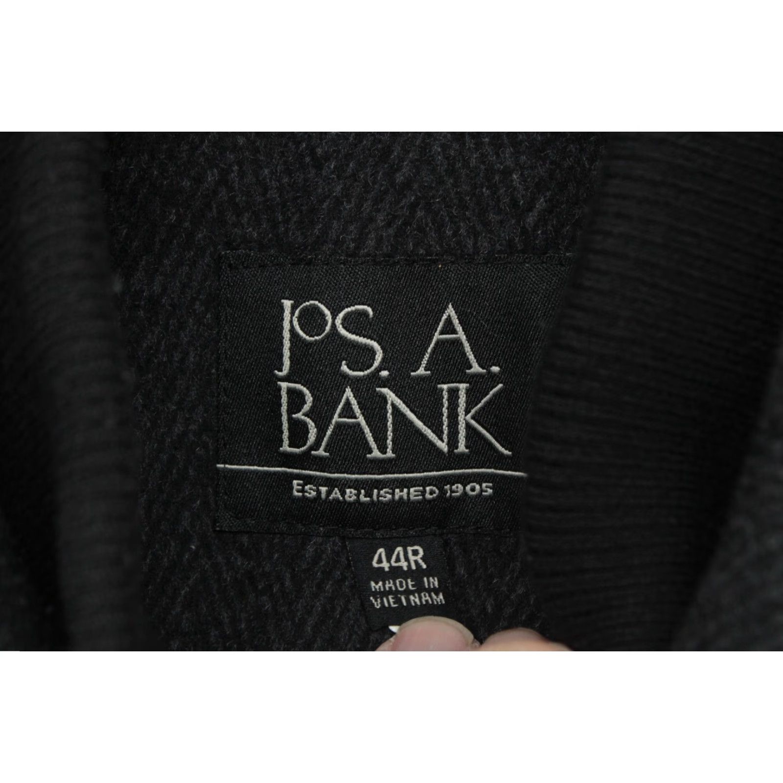 Jos. A. Bank Jos A Bank Jacket Mens 44R Herringbone Wool Mid-Length Full Zip Quilted Lining Coat/Overcoat Black Size 44R Mens Size US S / EU 44-46 / 1 - 7 Thumbnail