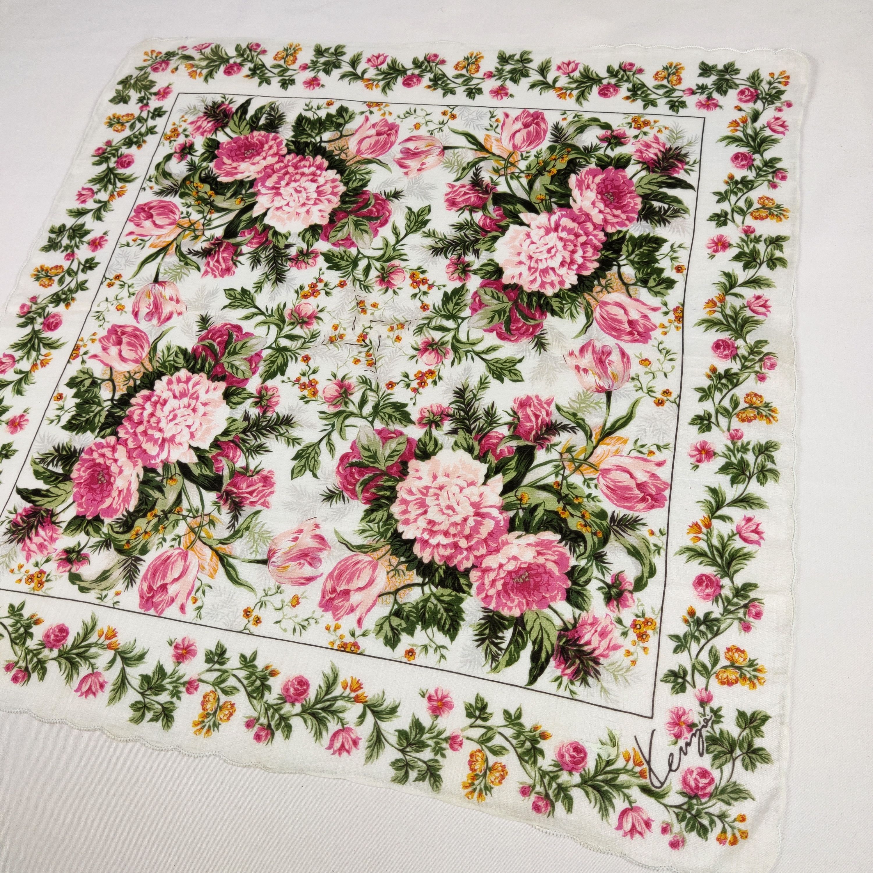 Kenzo × Vintage Kenzo Handkerchief / Neckerchief / Bandana FZ586 Size ONE SIZE - 4 Thumbnail