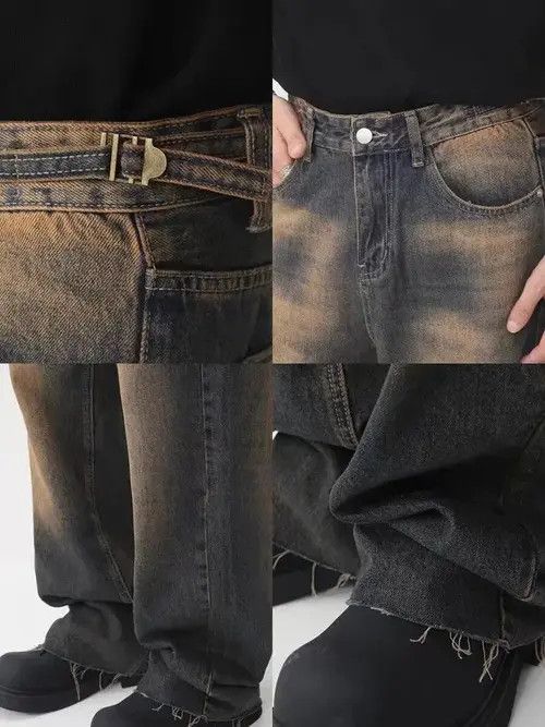 Japanese Brand Vintage Distressed Straight High Street Wide-Leg Jeans Size US 32 / EU 48 - 4 Thumbnail