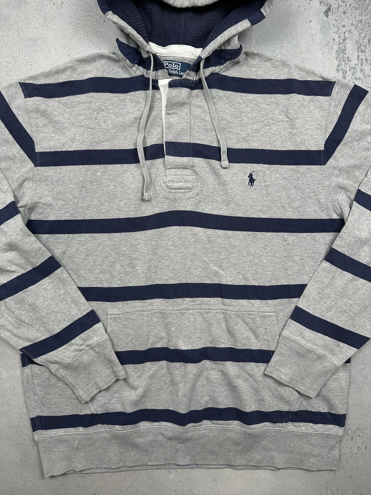 Polo Ralph Lauren Polo Ralph Lauren Striped Hoodie Preppy Archive Y2K Rugby Size US XL / EU 56 / 4 - 7 Thumbnail
