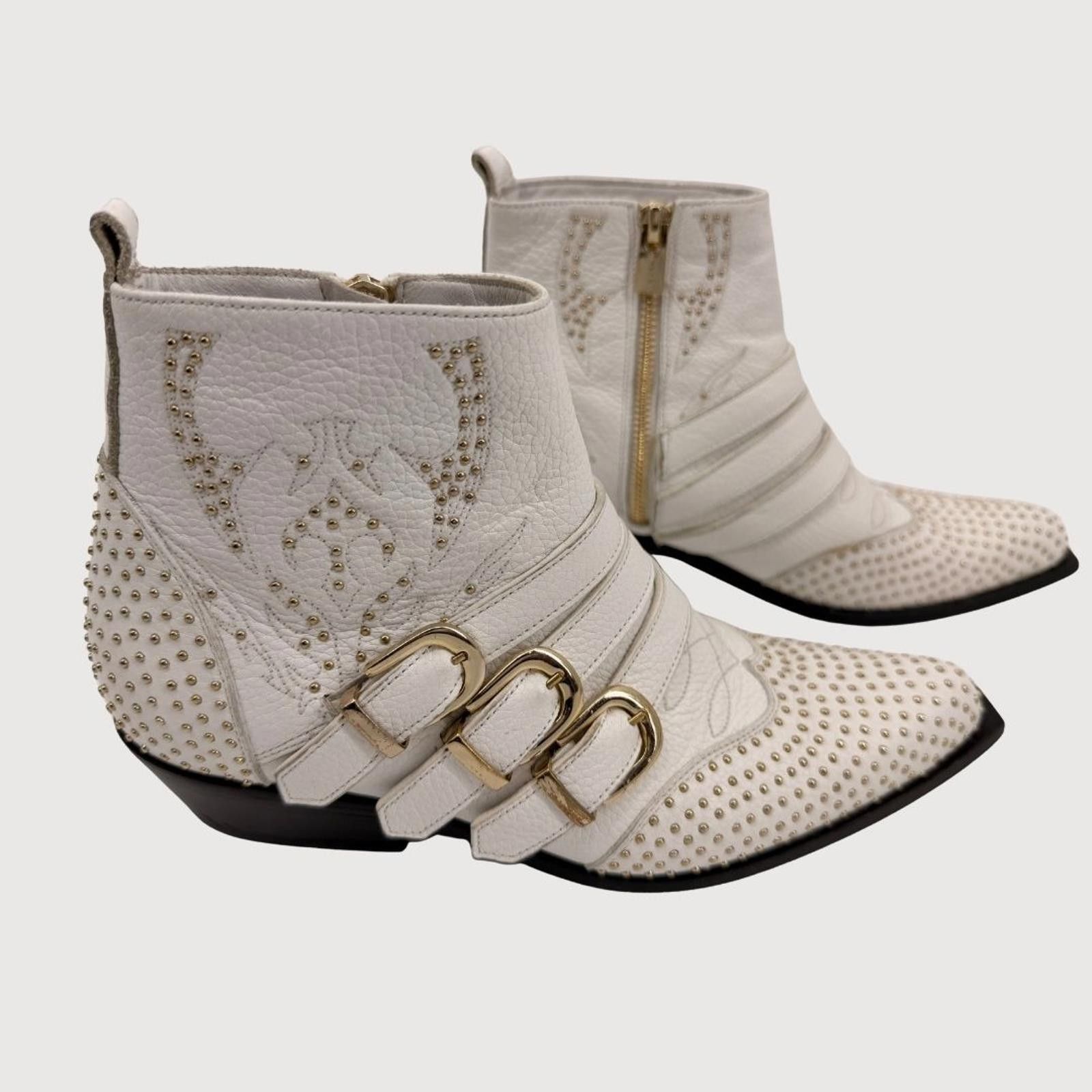 Other Anine Bing Studded Penny Bootie White Gold Studs EU 36 Size US 6 / IT 36 - 1 Thumbnail