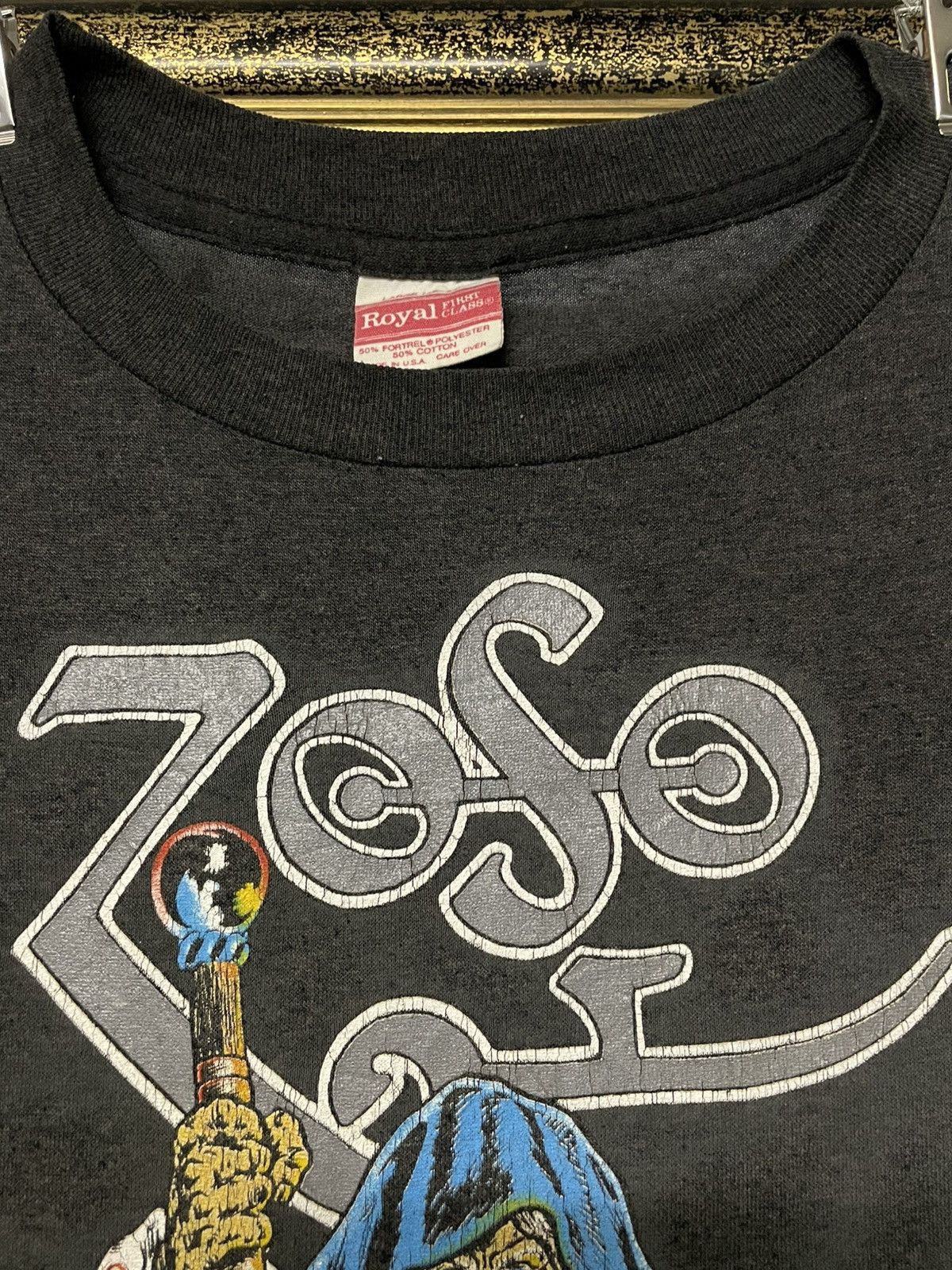 Band Tees Vintage 80s LedZeppelin Zoso Single Stitch Rare Sunfaded Tee Size US L / EU 52-54 / 3 - 15 Thumbnail
