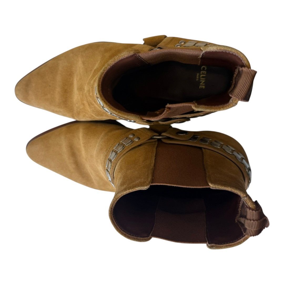 Celine Celine Studded Camargue Boot in Light Brown Suede / Silver Size US 8.5 / EU 41-42 - 5 Thumbnail