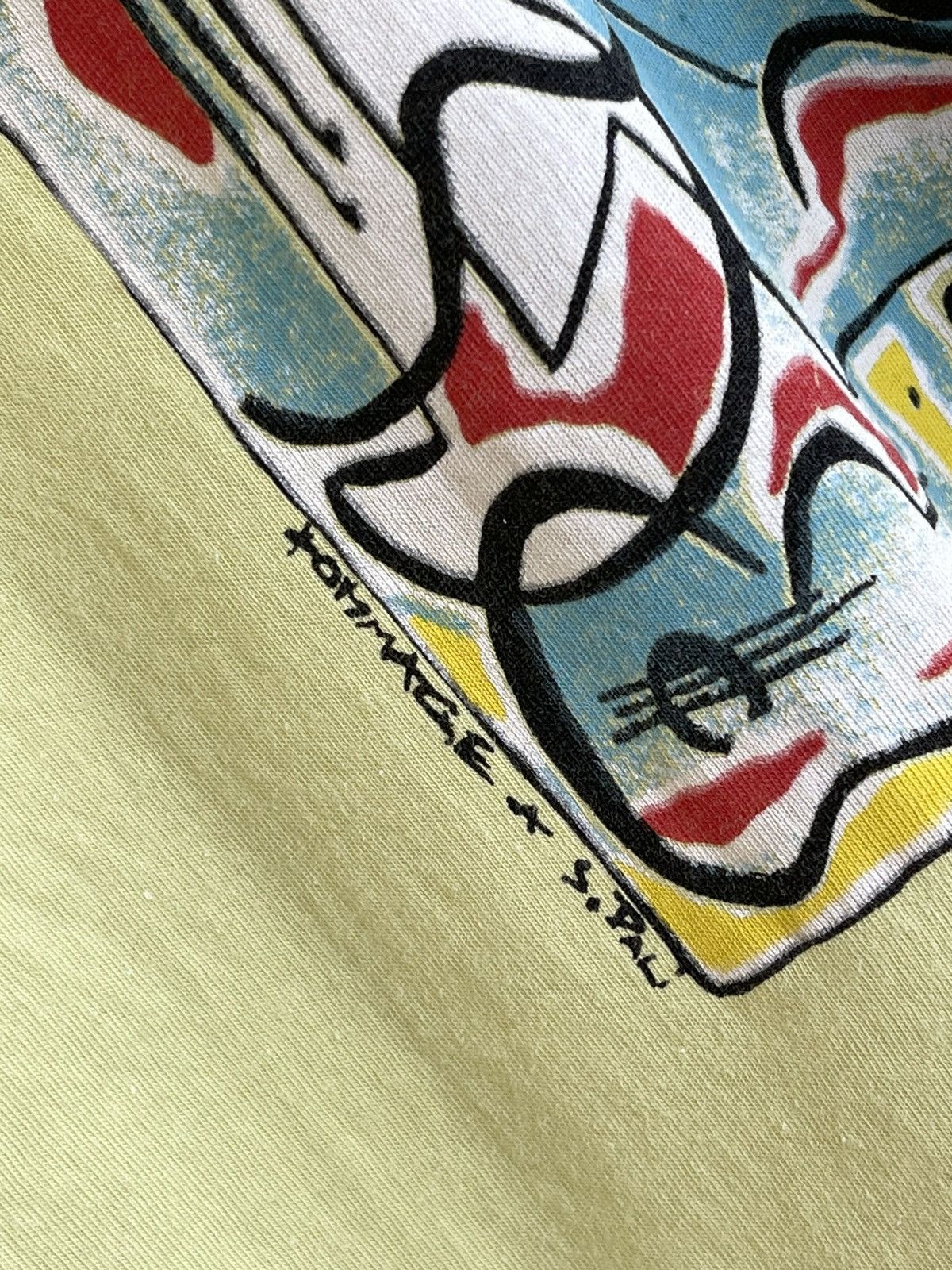 Vintage Hommage Salvador Dali Spanish Guitar Art T-Shirt Vintage 90s Size US XL / EU 56 / 4 - 5 Thumbnail