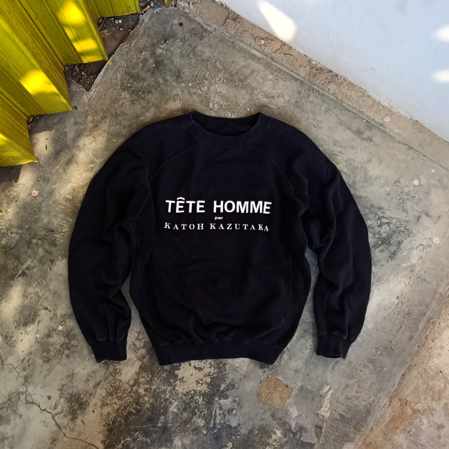 image of Issey Miyake x Tete Homme Par Katoh Kazutaka Sweatshirt in Black, Men's (Size Medium)