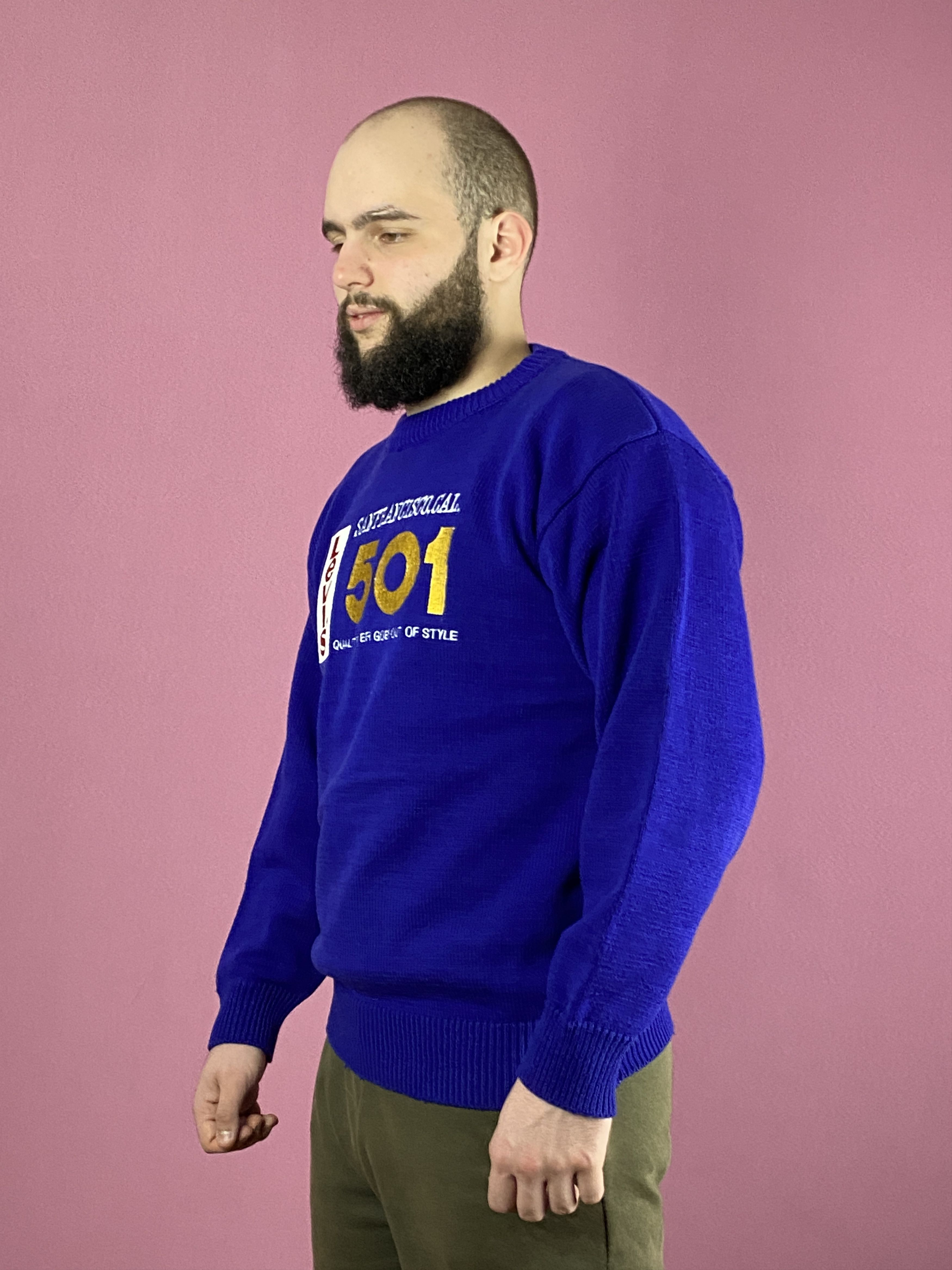 Levi's × Vintage Levis 501 Vintage Men's Embroidered Logo Knit Sweater - L Size US L / EU 52-54 / 3 - 1 Thumbnail