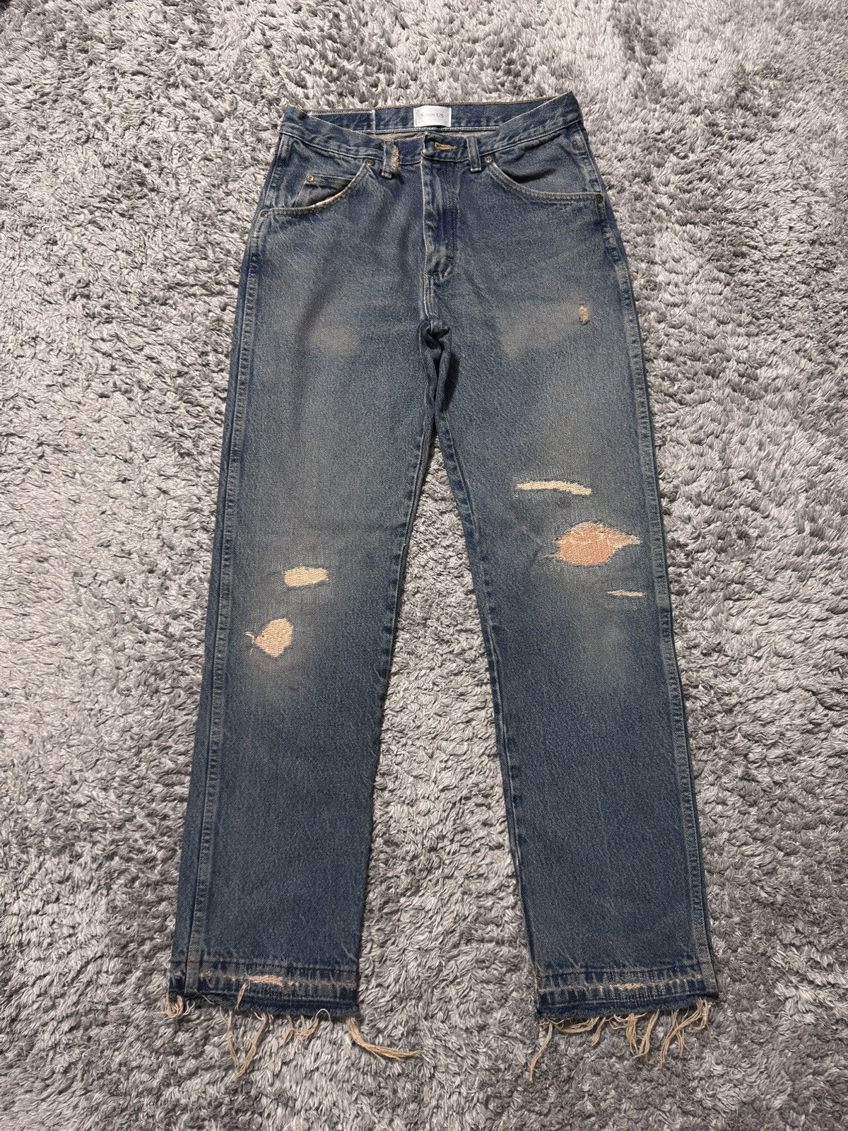 Japanese Brand × Vintage Vintage Distressed Denim Boro Patched 30x31 Jeans Undercover Size US 30 / EU 46 - 1 Thumbnail