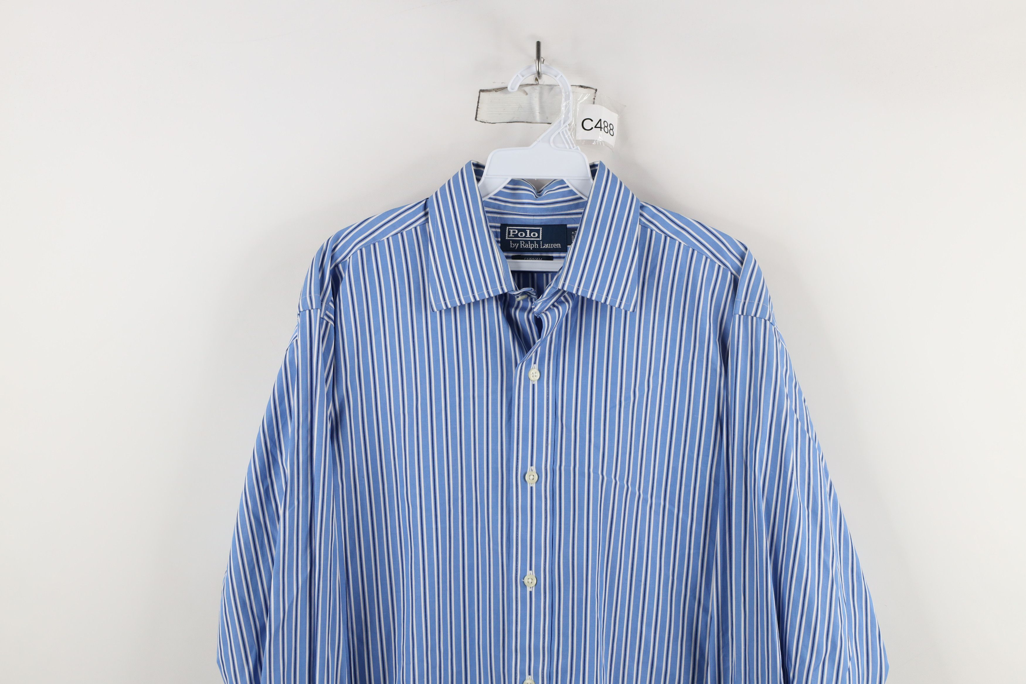 Ralph Lauren × Vintage Vintage Ralph Lauren Fit French Cuff Striped Button Shirt Size US M / EU 48-50 / 2 - 2 Thumbnail