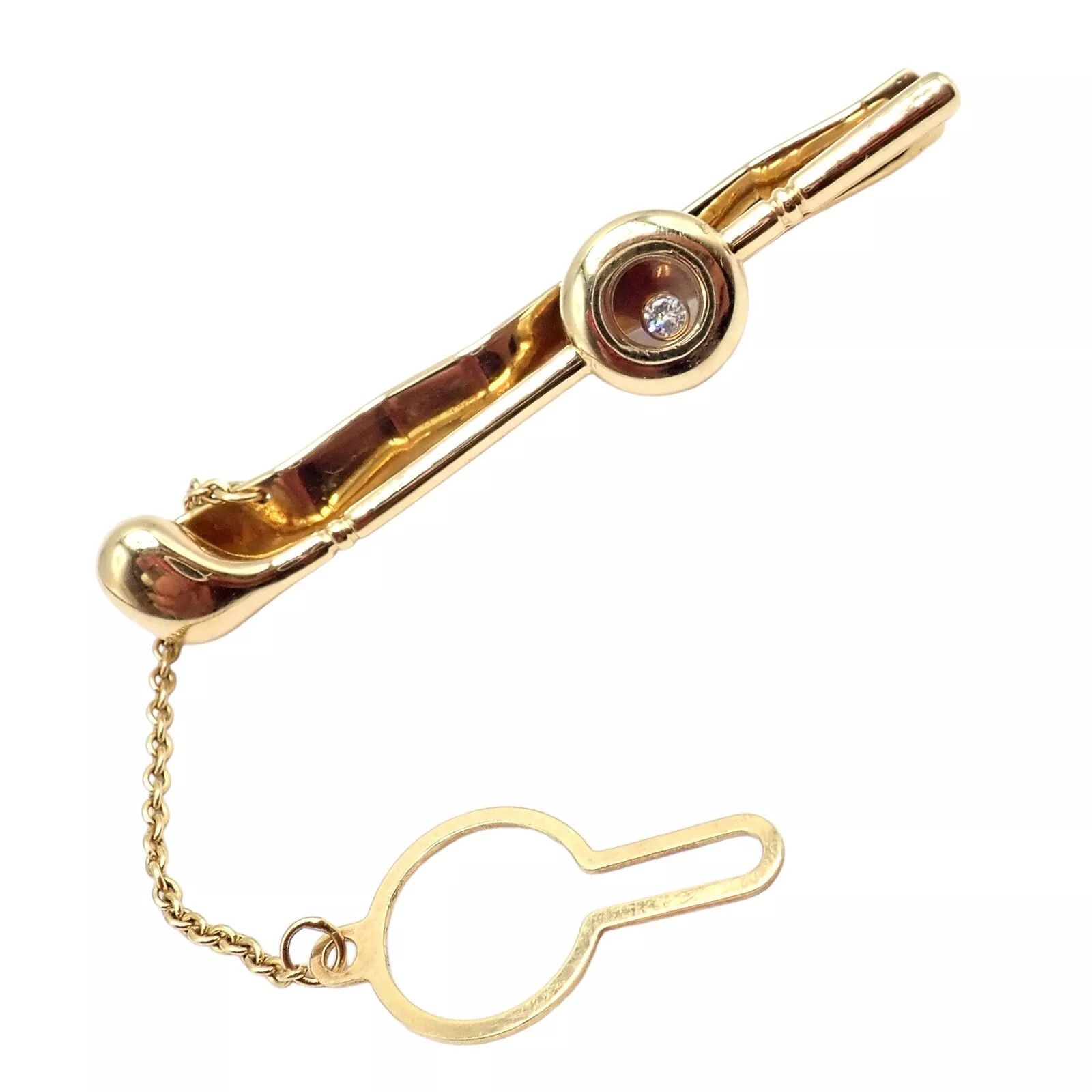 Chopard 18k Yellow Gold Happy Diamond Golf Club Tie Clip Size ONE SIZE - 7 Thumbnail