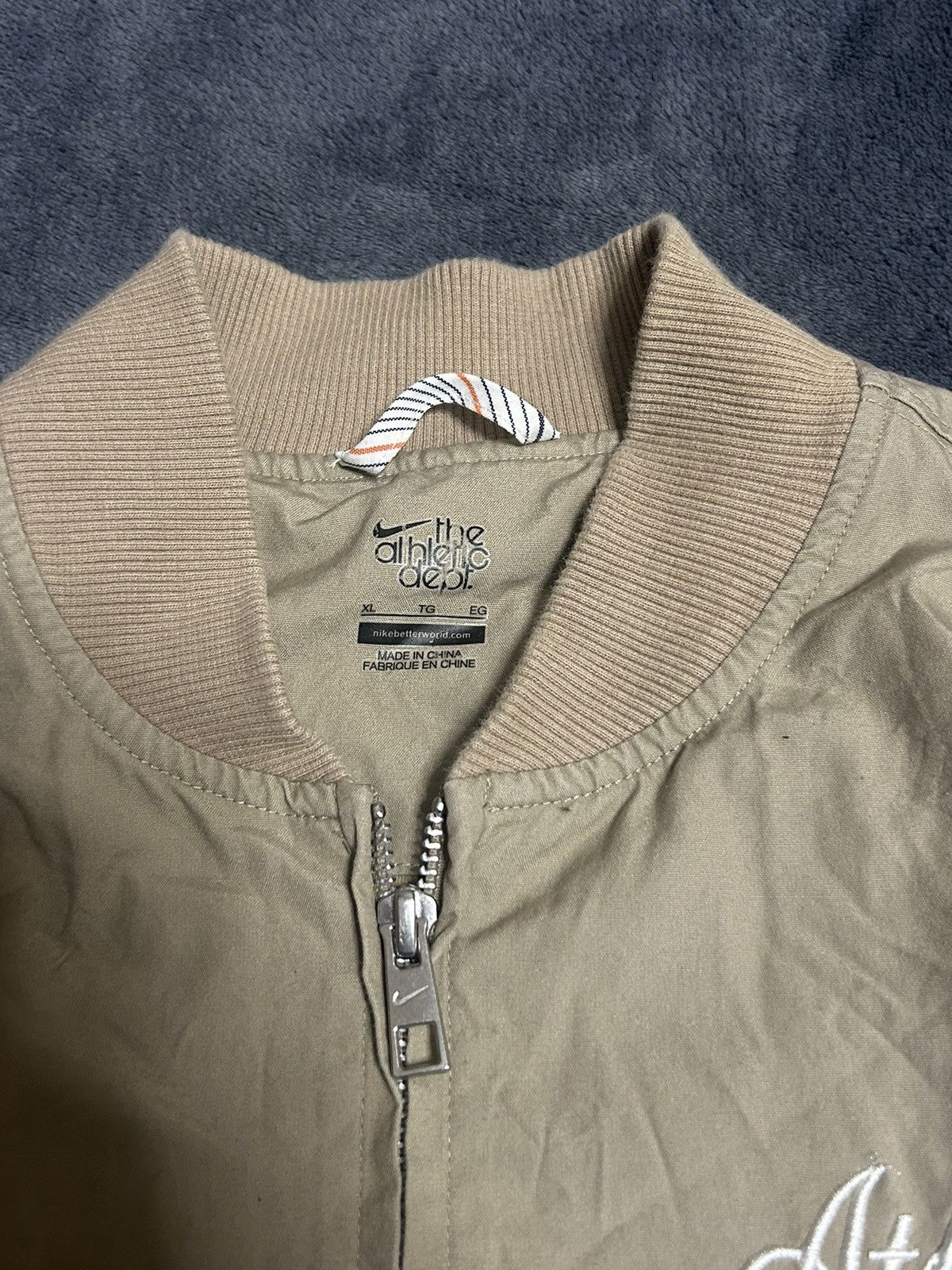 Nike × Vintage 90s Vintage Nike Athletic Big Logo Back Retro Jacket Size US XL / EU 56 / 4 - 7 Thumbnail