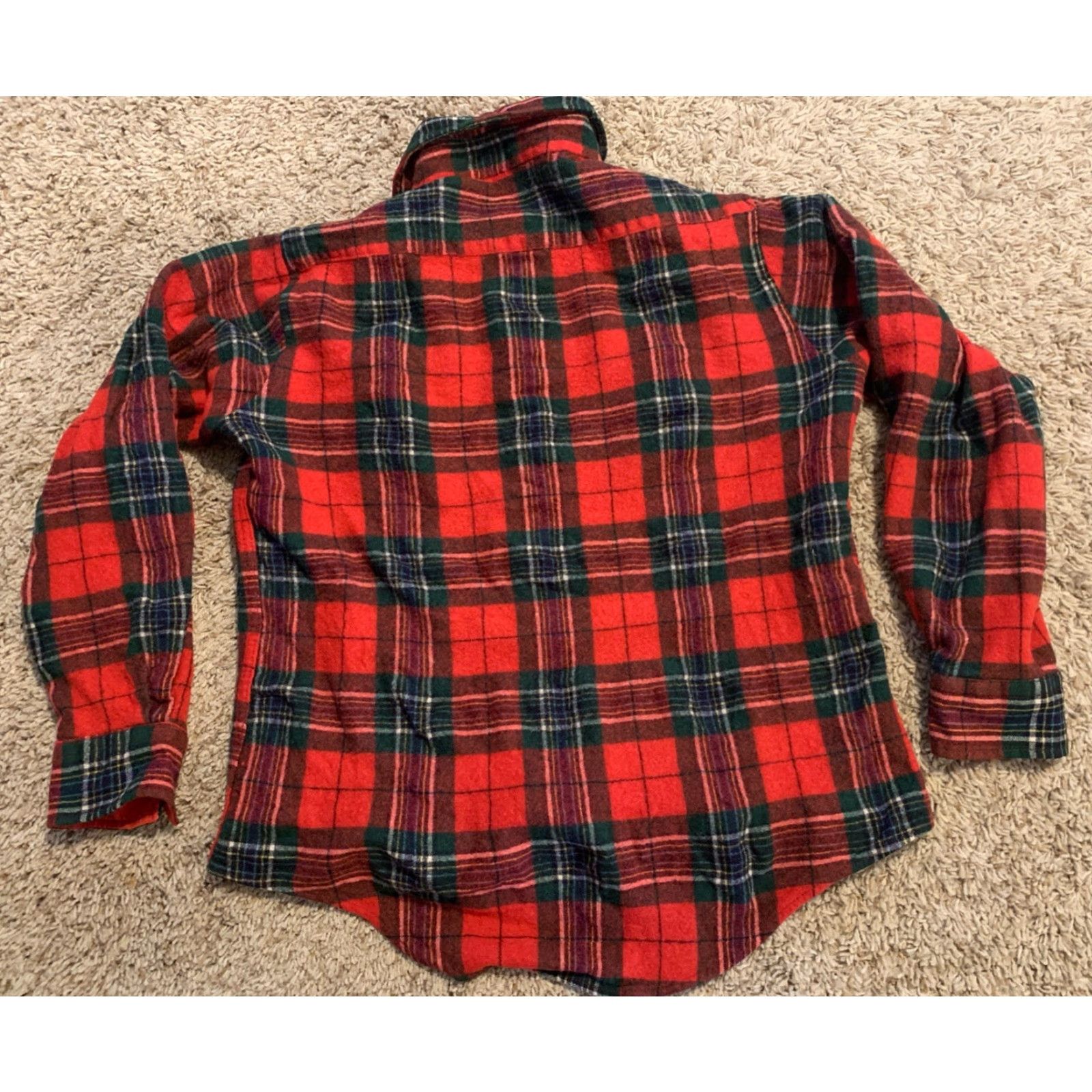 Vintage VINTAGE Montgomery Ward Flannel Shirt Plaid Red Button-Front Mens M Long Sleeve Casual 16-16.5 Tall Large Look Hippy Size US M / EU 48-50 / 2 - 7 Thumbnail