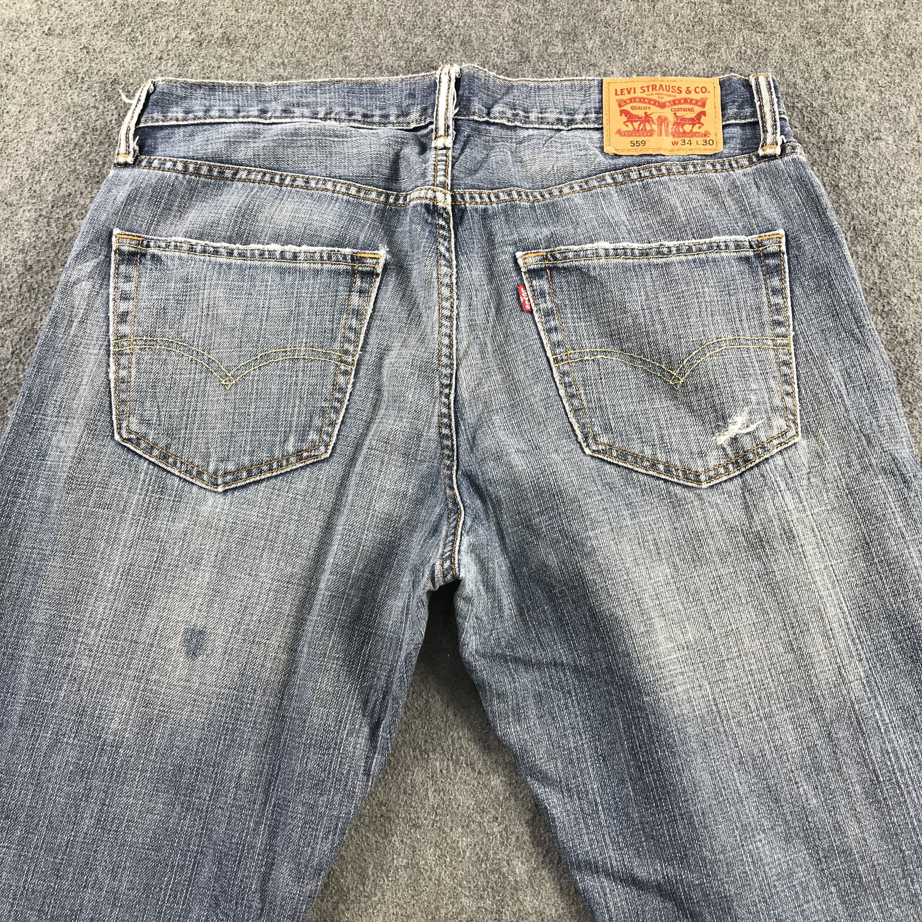 Levi's Levis 559 Jeans Blue Wash Denim KJ3417 Size US 34 / EU 50 - 4 Thumbnail