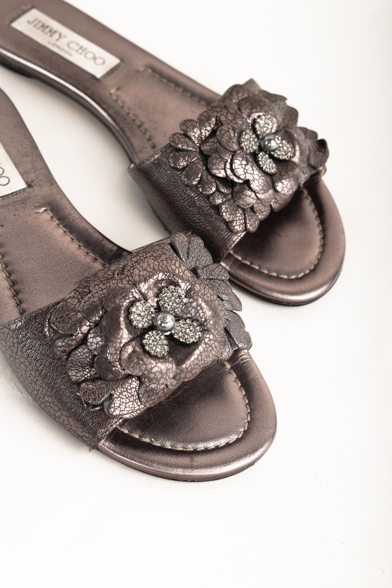 Jimmy Choo Jimmy Choo Neave Embelllished Floral Leather Sandal Size US 6.5 / IT 36.5 - 7 Thumbnail