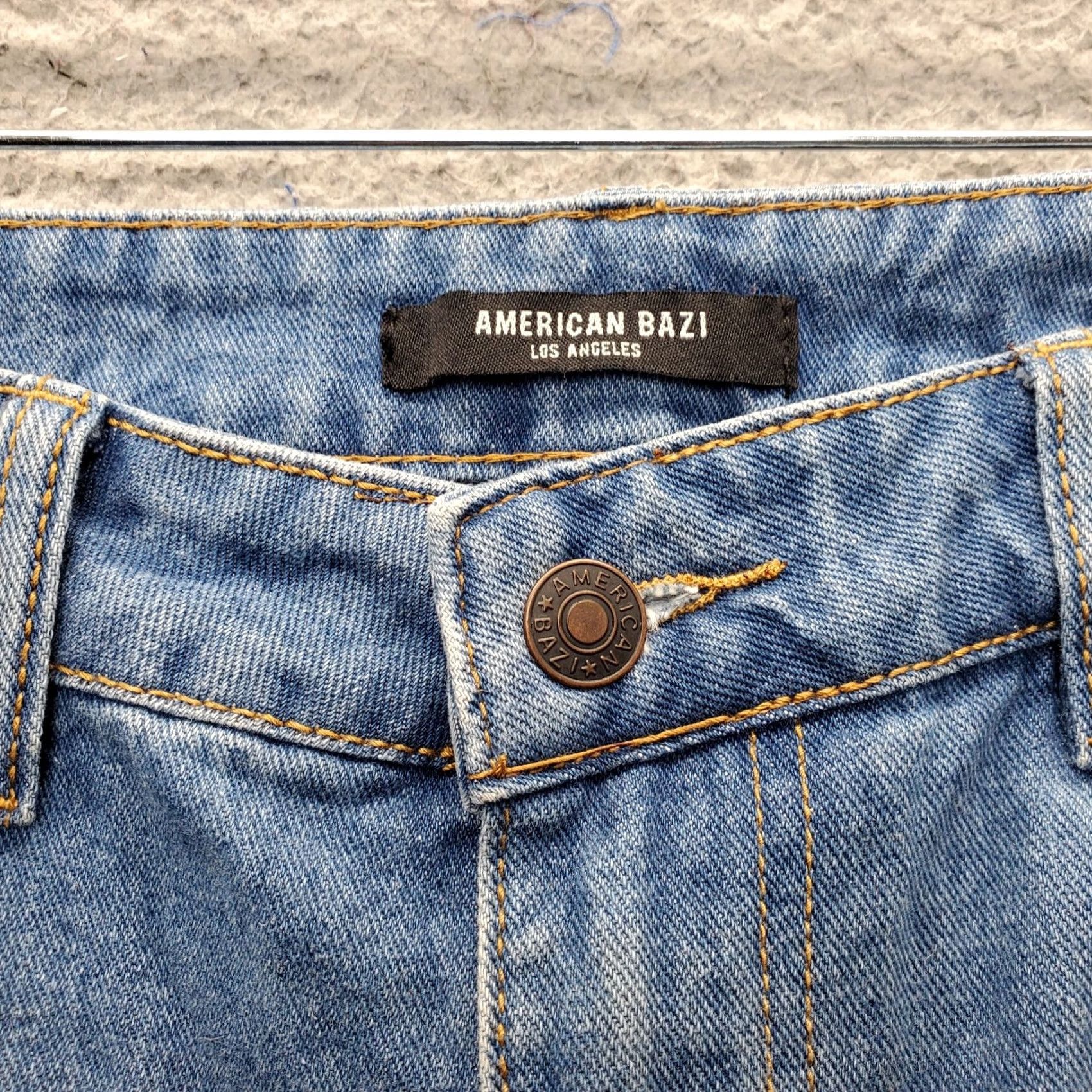 Vintage American Bazi Womens Jeans Blue Distressed High Rise Tapered Leg Boyfriend Size L Size 36" / US 14 / IT 50 - 7 Thumbnail