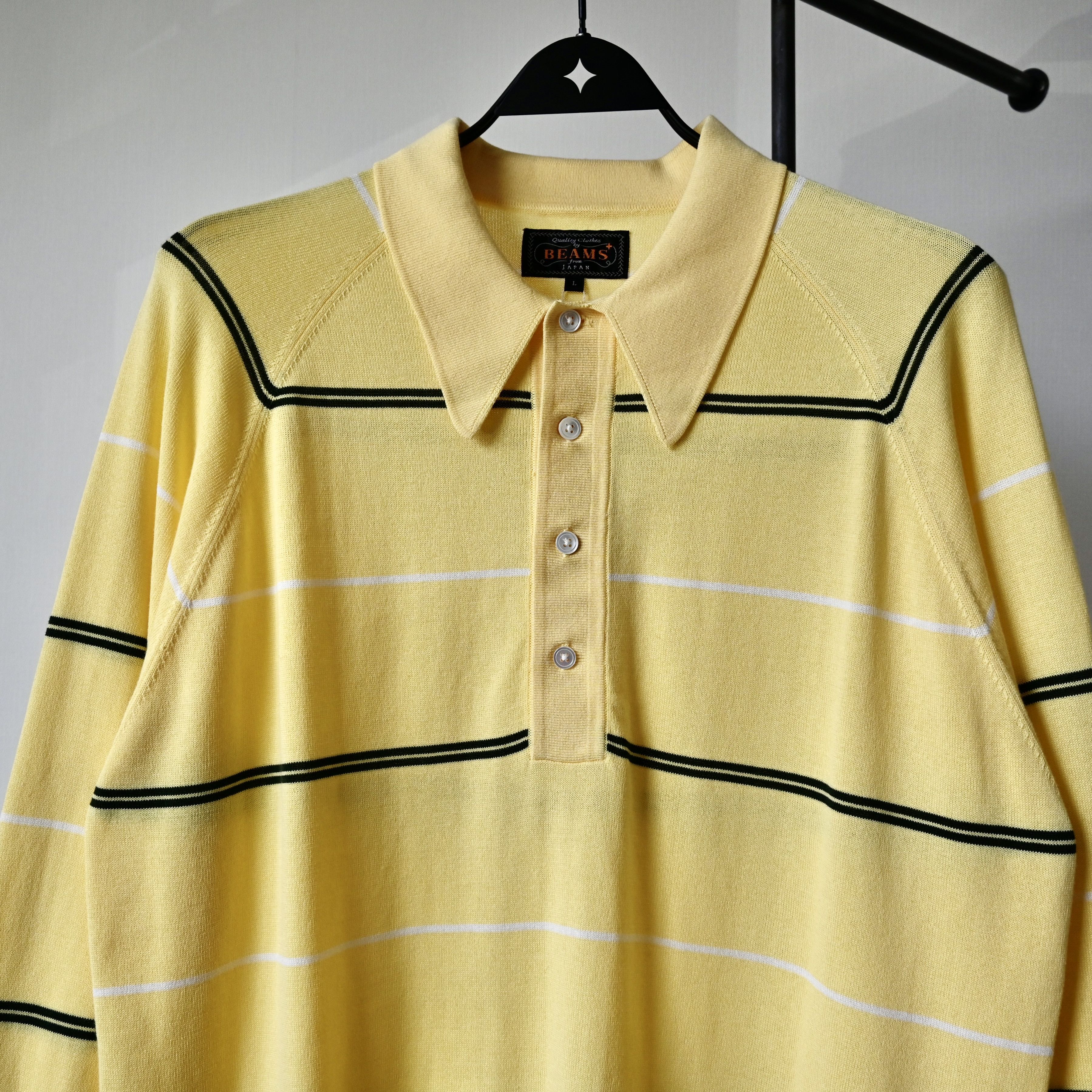 Beams Plus UNUSED, BEAMS Plus striped cotton knit polo Size US L / EU 52-54 / 3 - 2 Thumbnail