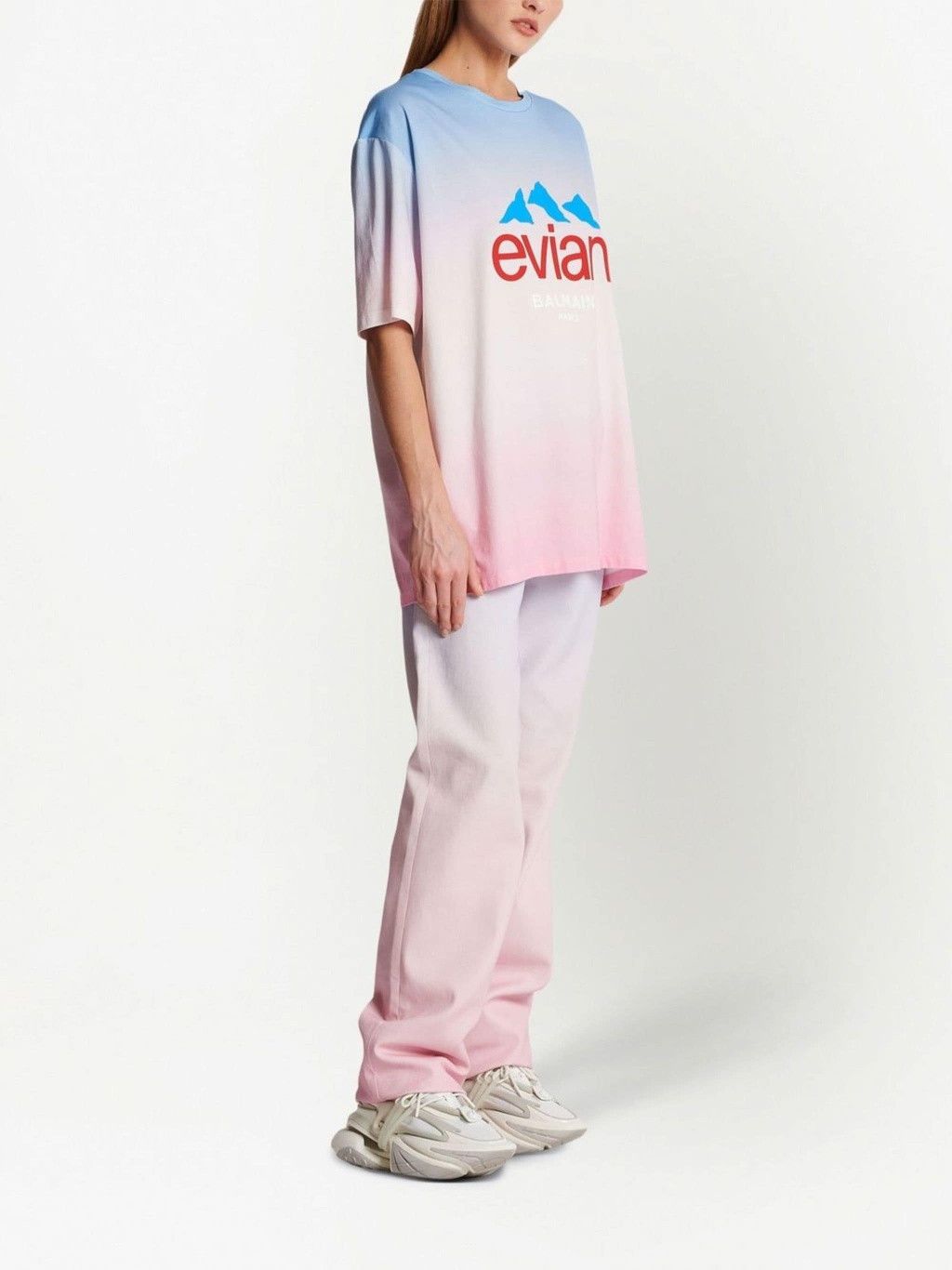 Balmain o1y0625 T-Shirt in Pink/Blue Size XS / US 0-2 / IT 36-38 - 2 Thumbnail