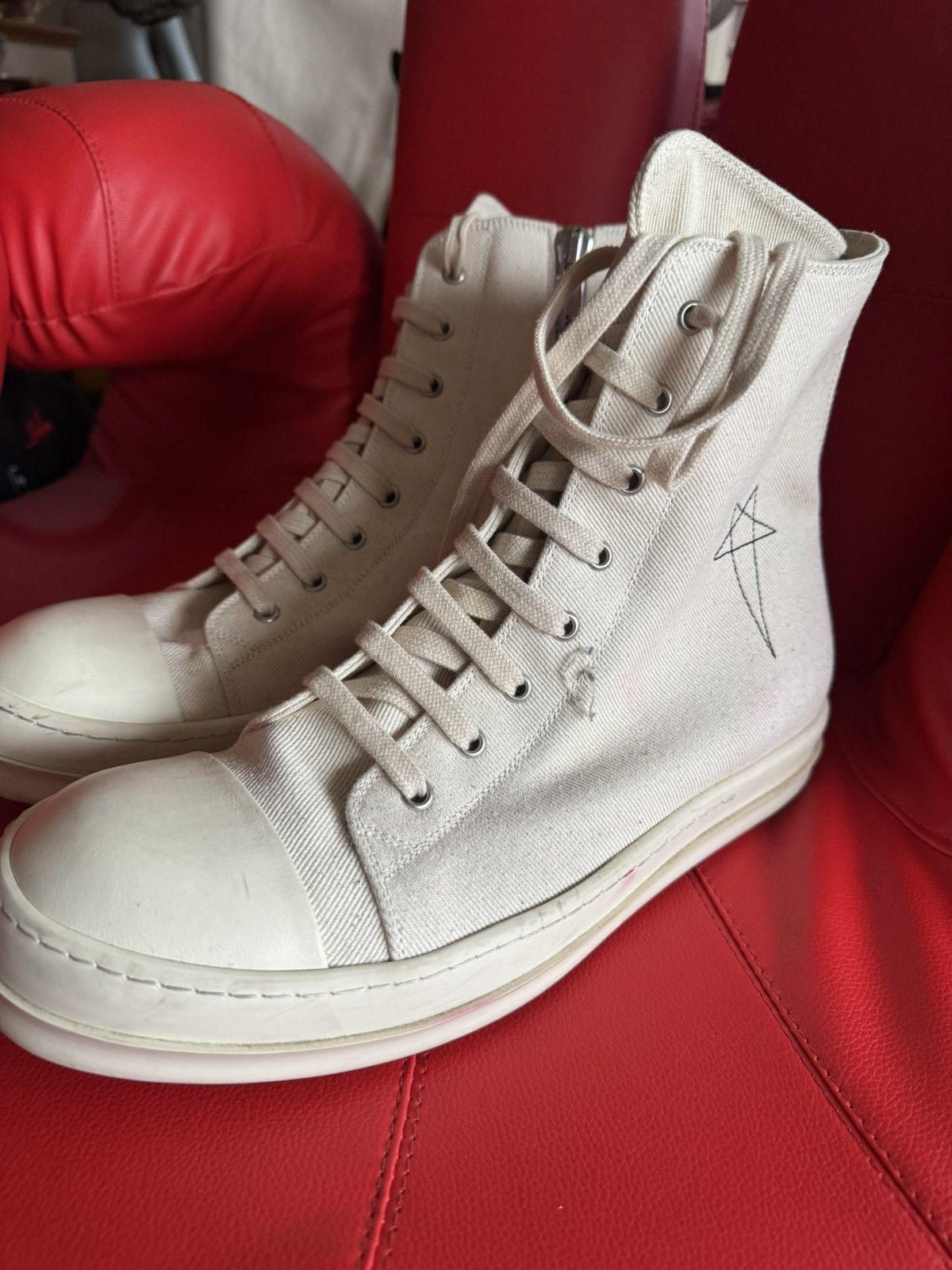 Rick Owens Drkshdw Mens white rick owens size 10 shoes Size US 10 / EU 43 - 2 Thumbnail