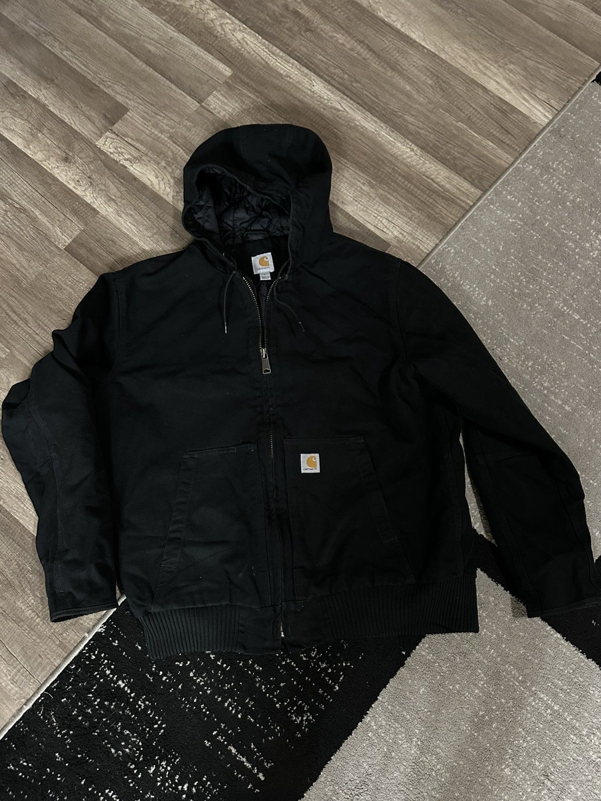 Stussy × Carhartt Jacketブラック パーカー Lサイズ Stussy × Carhartt Jacketブラック パーカー Lサイズ - メルカリ