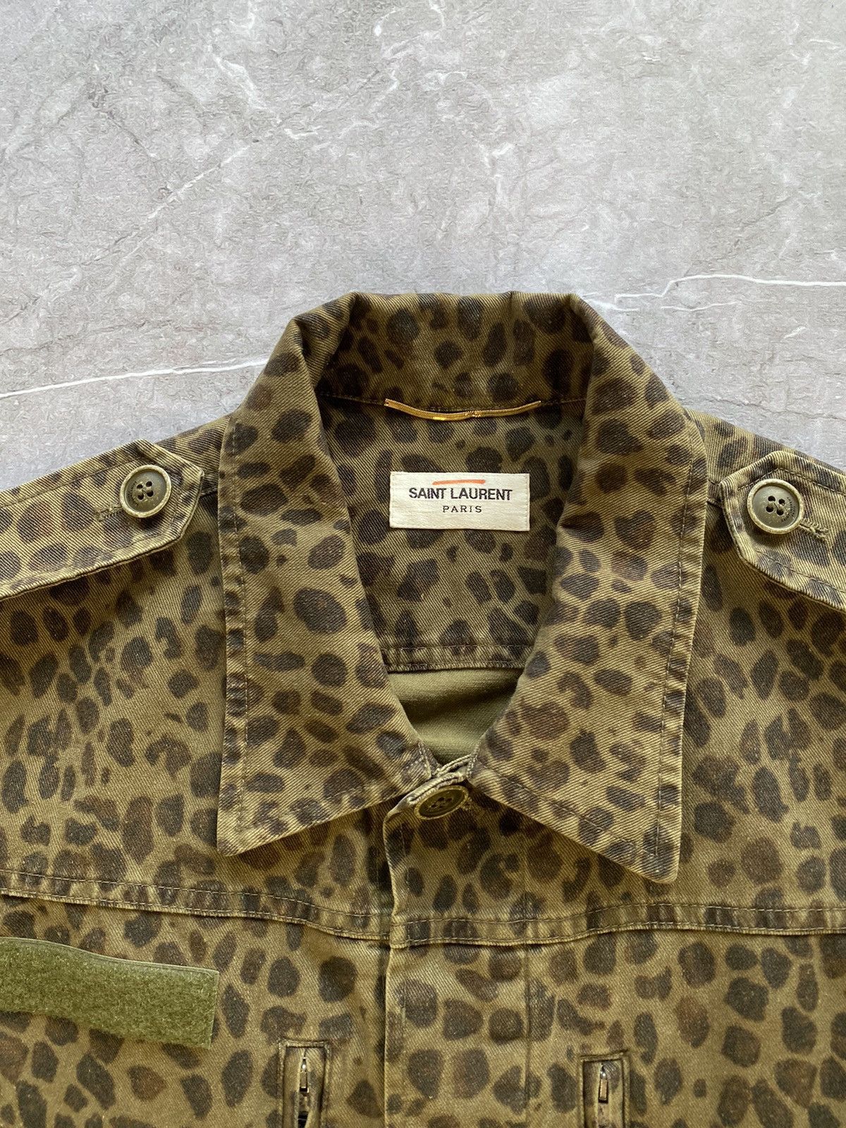 Saint Laurent Paris × Yves Saint Laurent Rare Saint Laurent Paris Leopard Print Military Jacket Y2K Size US M / EU 48-50 / 2 - 4 Thumbnail