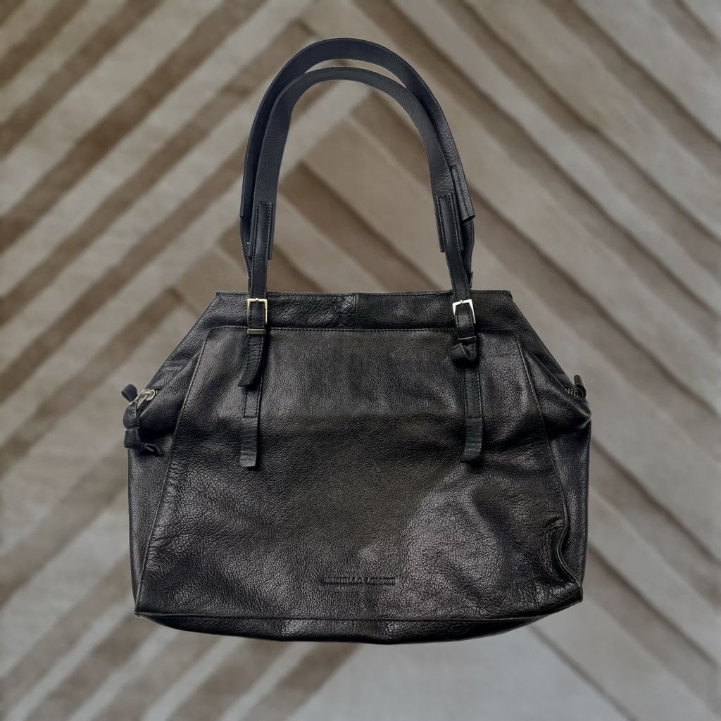 Vintage Daniella Lehavi Pebbled Leather Shoulder Bag Satchel Black Medium/Large Women Shoulder Bag Pebbled Leather Size ONE SIZE - 1 Thumbnail