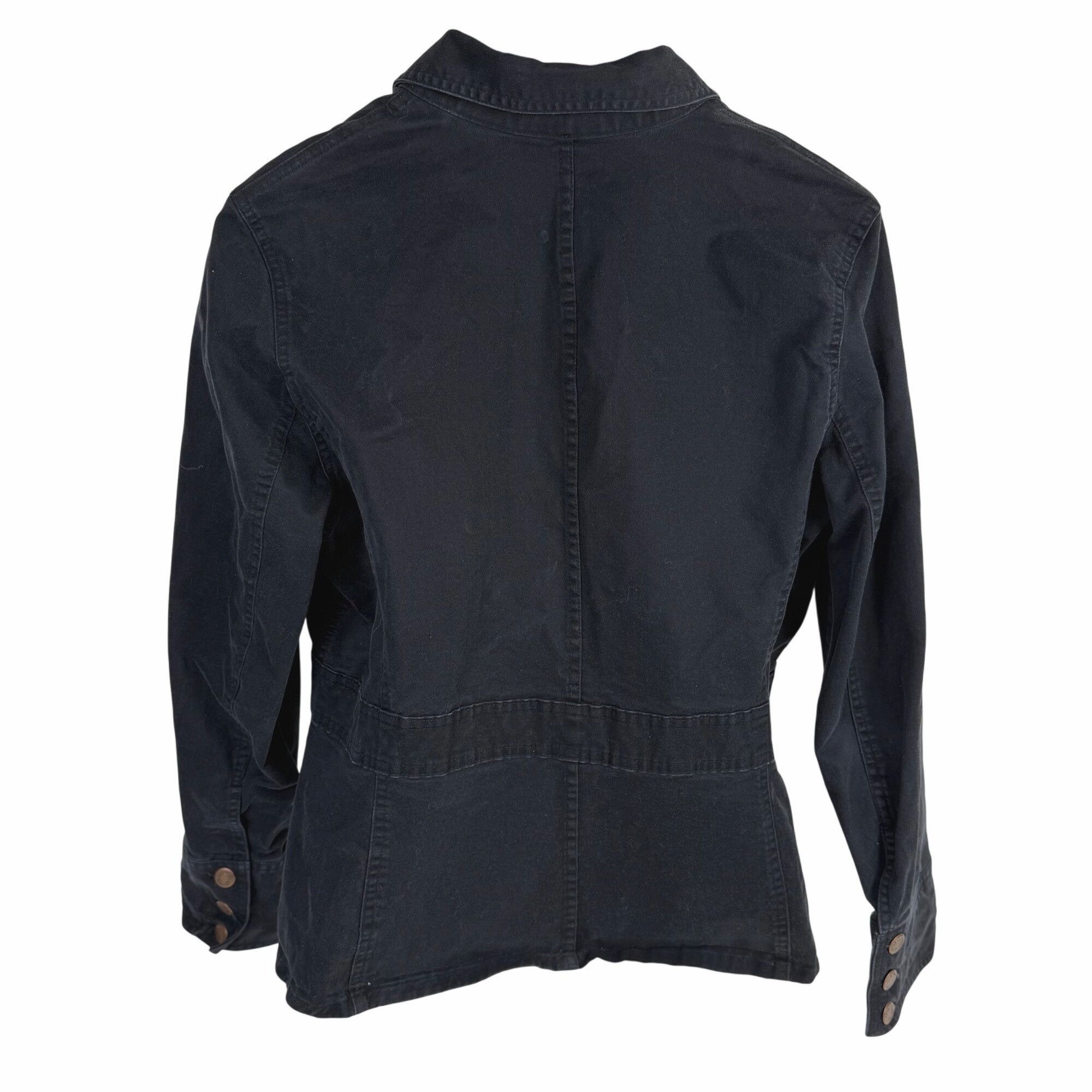 Jones New York Jones Sport Black Stretch Denim Jacket Button-Front Size L Size L / US 10 / IT 46 - 3 Thumbnail