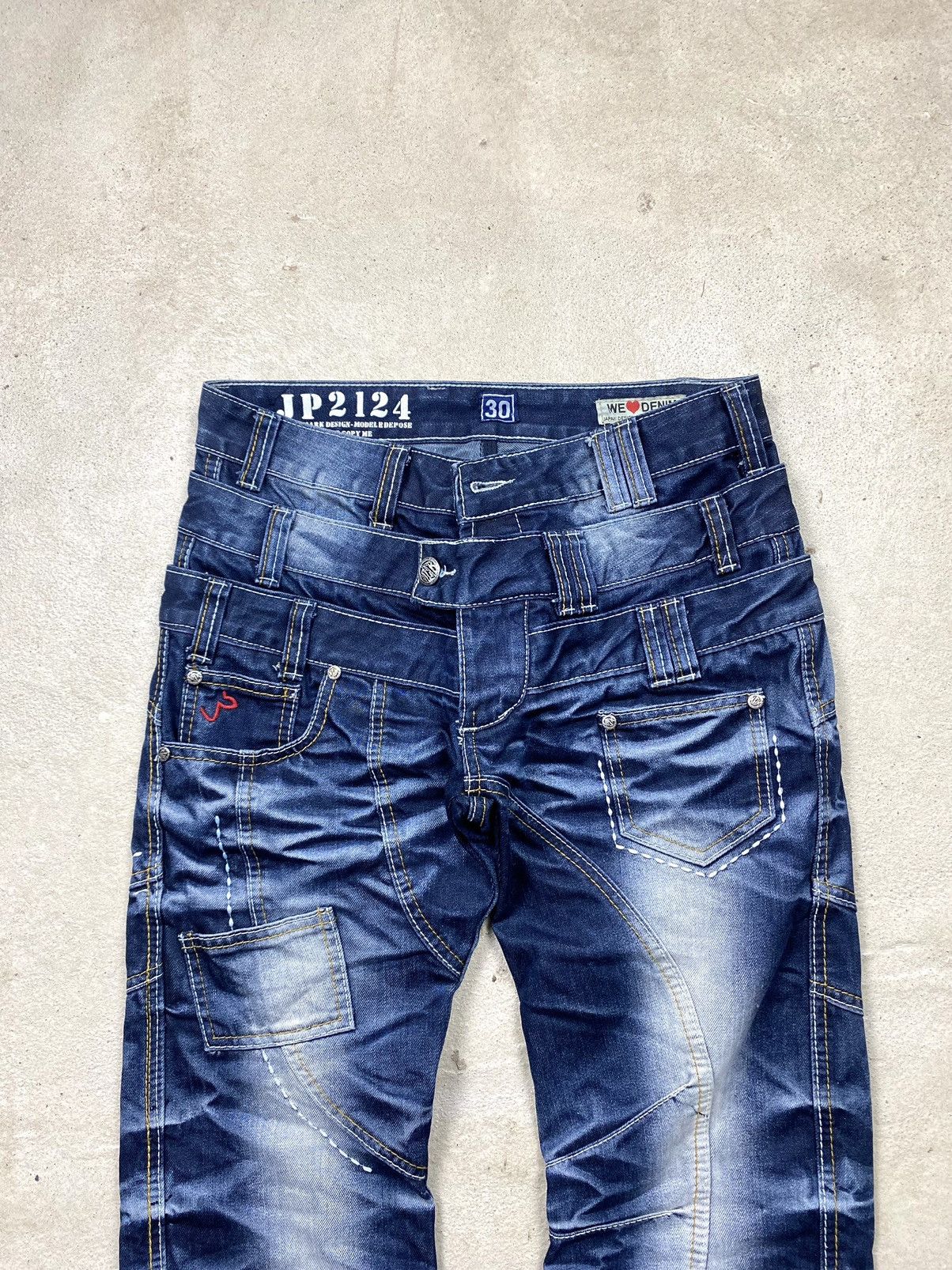 Japanese Brand Rare! Vintage Japan Design by Okishana Samoki Jeans Pants Size US 30 / EU 46 - 3 Thumbnail