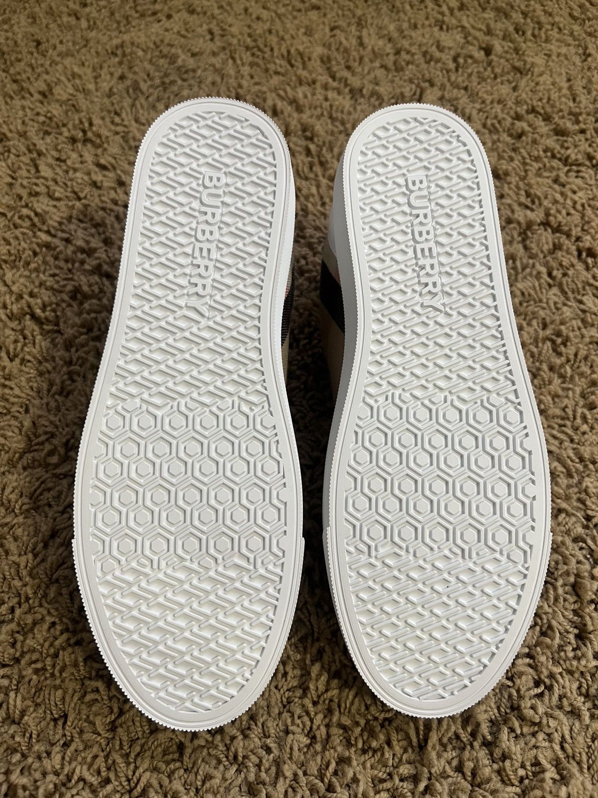 Burberry Burberry Leather Check Sneakers - White / Burberry Stripe Size US 8.5 / IT 38.5 - 5 Thumbnail