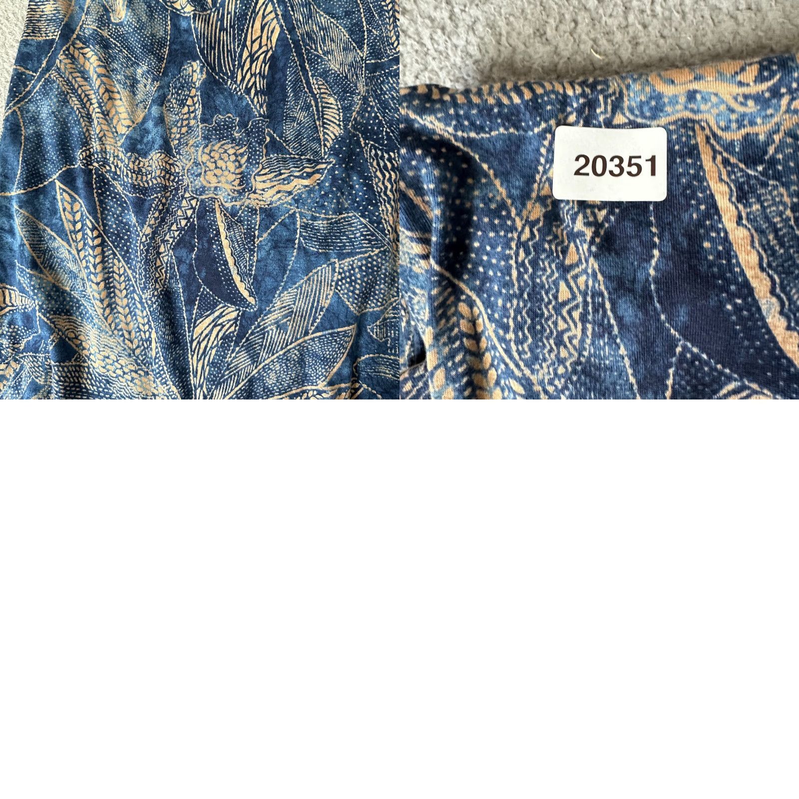 Ralph Lauren Ralph Lauren Dress Womens S Blue Floral Tribal Stretch Cotton Jersey Cowl Neck A-Line Long Sleeveless 70s 80s 90s Womens Size S / US 4 / IT 40 - 9 Thumbnail