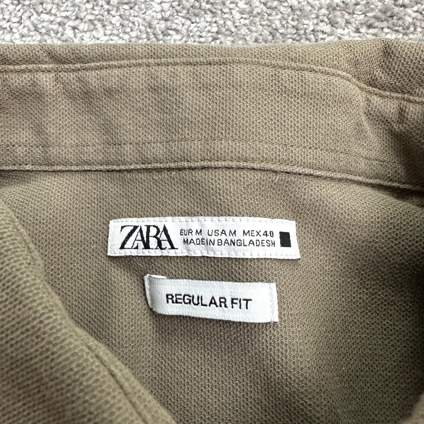 Zara ZARA Dress Shirt Mens Medium Brown Long Sleeve Button-Down Workwear Classic Size US M / EU 48-50 / 2 - 4 Thumbnail