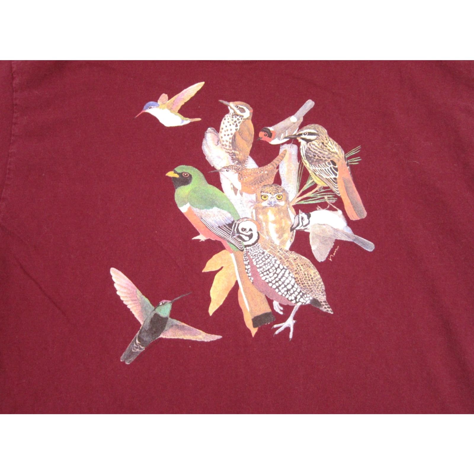 Hanes VINTAGE Hanes Shirt Mens XL Red Birds Crew Neck Short Sleeve T-Shirt 80s Classic School Leisure Collection Size US XL / EU 56 / 4 - 2 Thumbnail